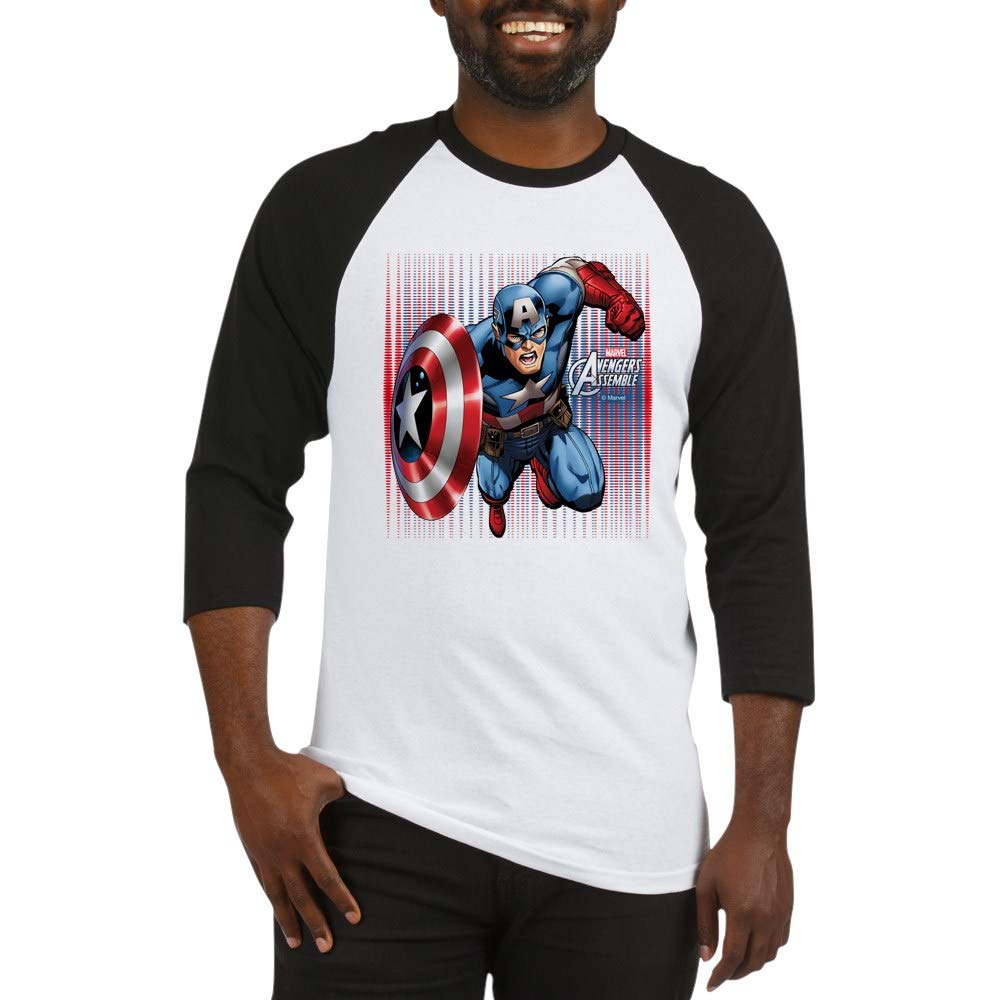 Captain America Baseball Shirt | Marvel Superhero Graphic Tee | Men's Casual Wear for Sports & Comic Conventions