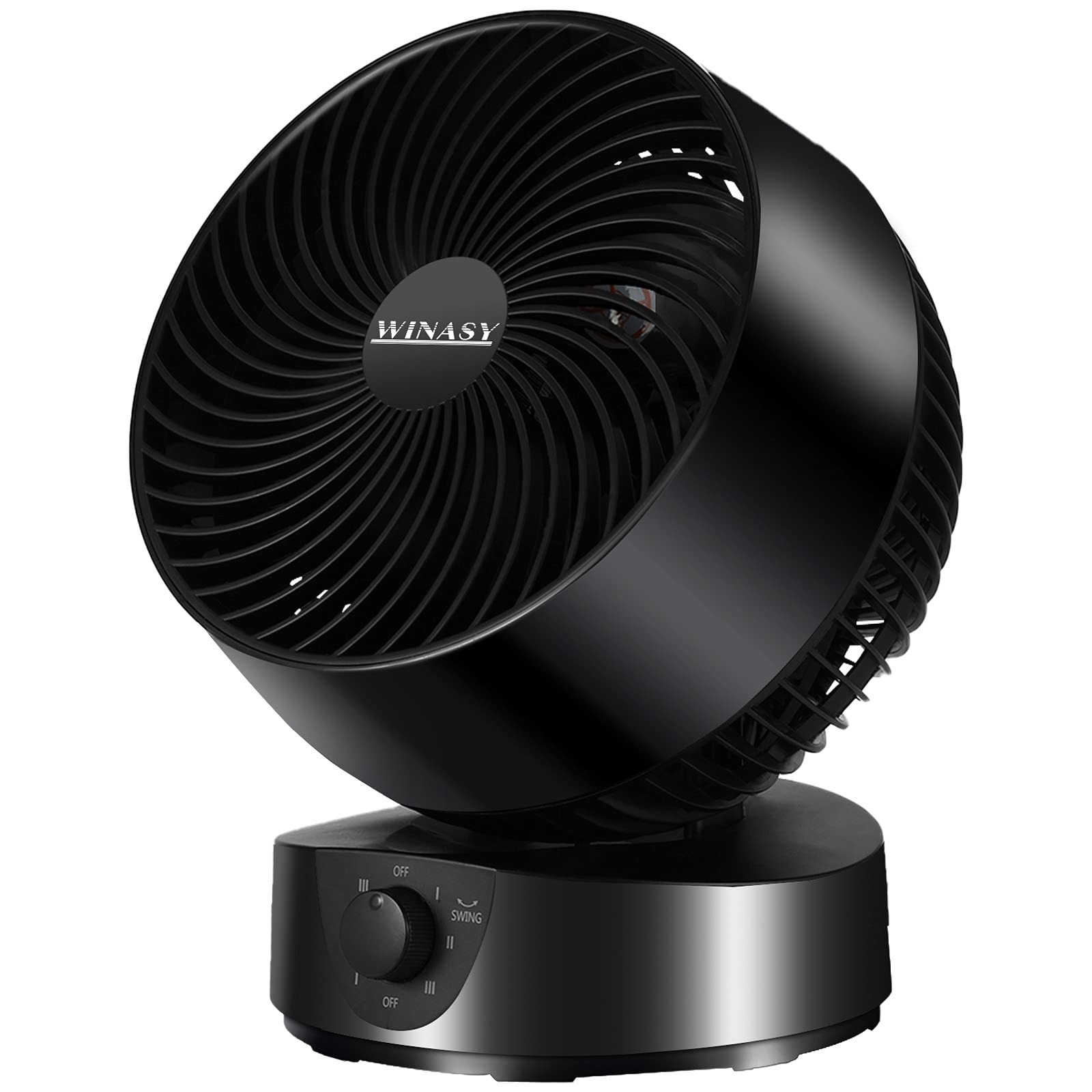 HADST Portable Desk Fan with 3 Speed Settings, 28W Wired Air Circulator - Ultra Quiet Operation in Black | Perfect for Office, Home & Dorm Room Cooling