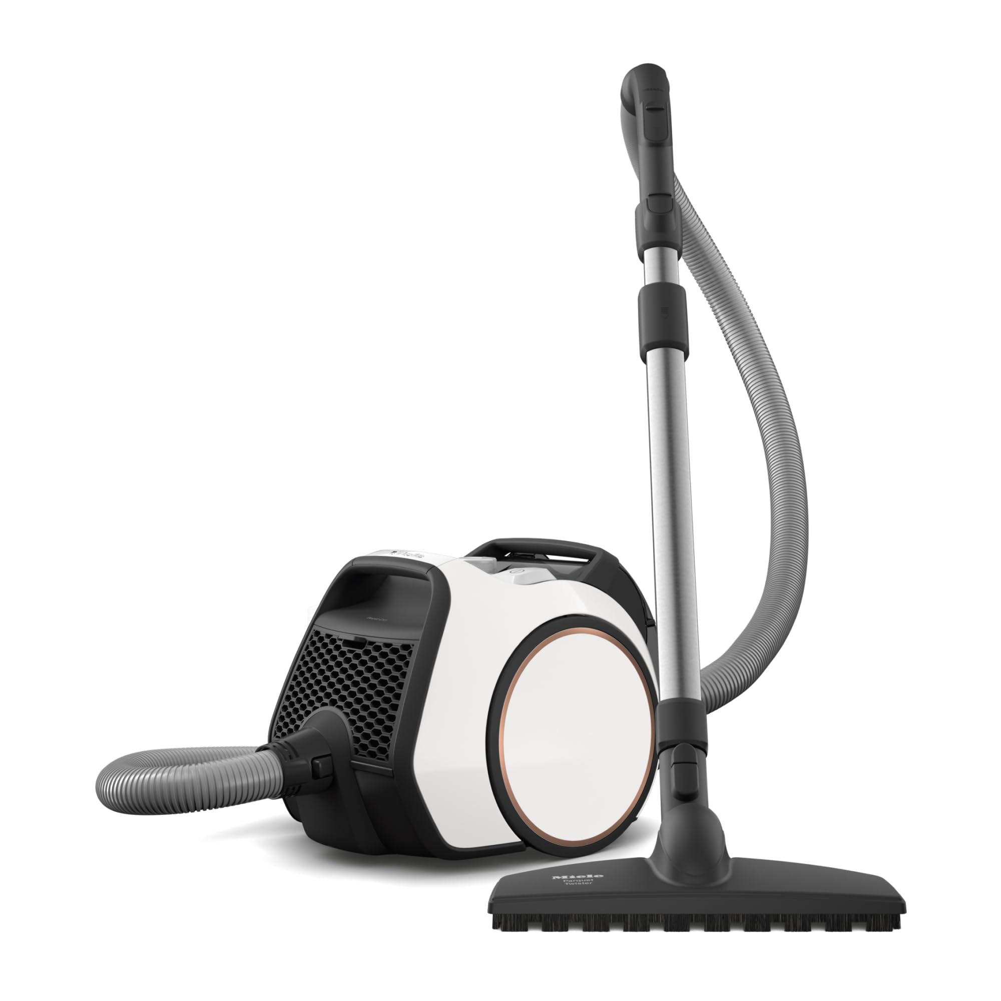 Miele Boost CX1 Parquet Bagless Canister Vacuum Cleaner for Hardwood Floors - Powerful Suction, Lightweight & Quiet, White/Rose - Perfect for Home, Office & Pet Hair Cleaning