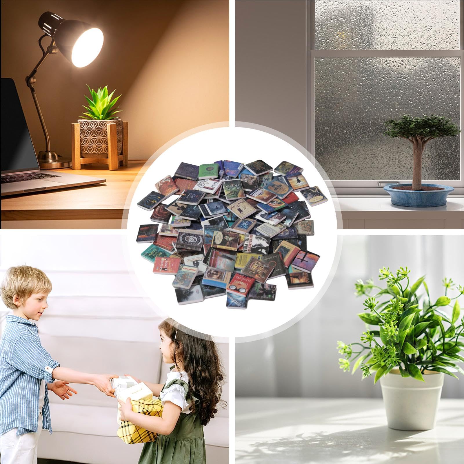 200-Piece Miniature Books for Dollhouse - Tiny Brand Books & Accessories - Perfect for Dollhouse Decor, DIY Crafts, and Miniature Scenes