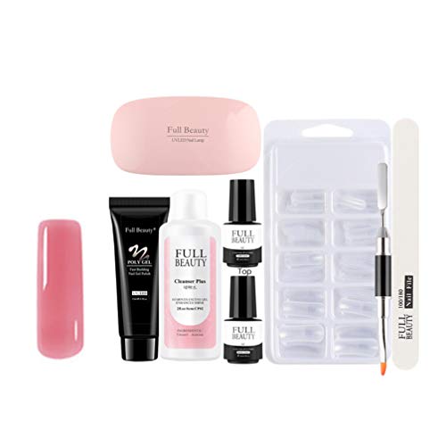 HEALLILY Professional Nail Extension Gel Kit with LED Nail Lamp - DIY Poly Gel Nail Kit for Acrylic Nail Enhancements - Complete Salon Nail Art Manicure Tools Set for Beginners - Perfect for Home Use, Salon Services & Special Occasion Nail Designs
