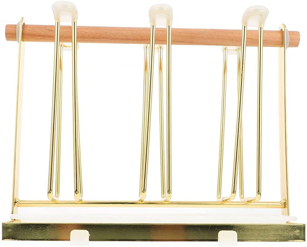 Stainless Steel Cup Rack with Bottle Drainer - Space Saving Kitchen Organizer for Mugs, Glasses, Plates & Bowls - Perfect for Dish Drying, Cabinet Storage & Countertop Organization