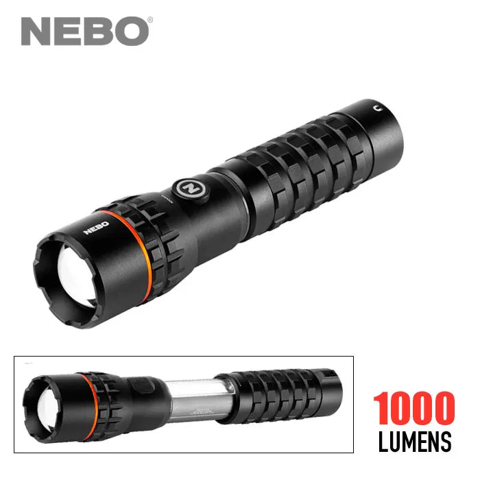 NEBO SLYDE KING 1K LED Flashlight - 1000 Lumens Super Bright, Waterproof, Rechargeable Tactical Light for Camping, Hiking, Emergency & Outdoor Adventures