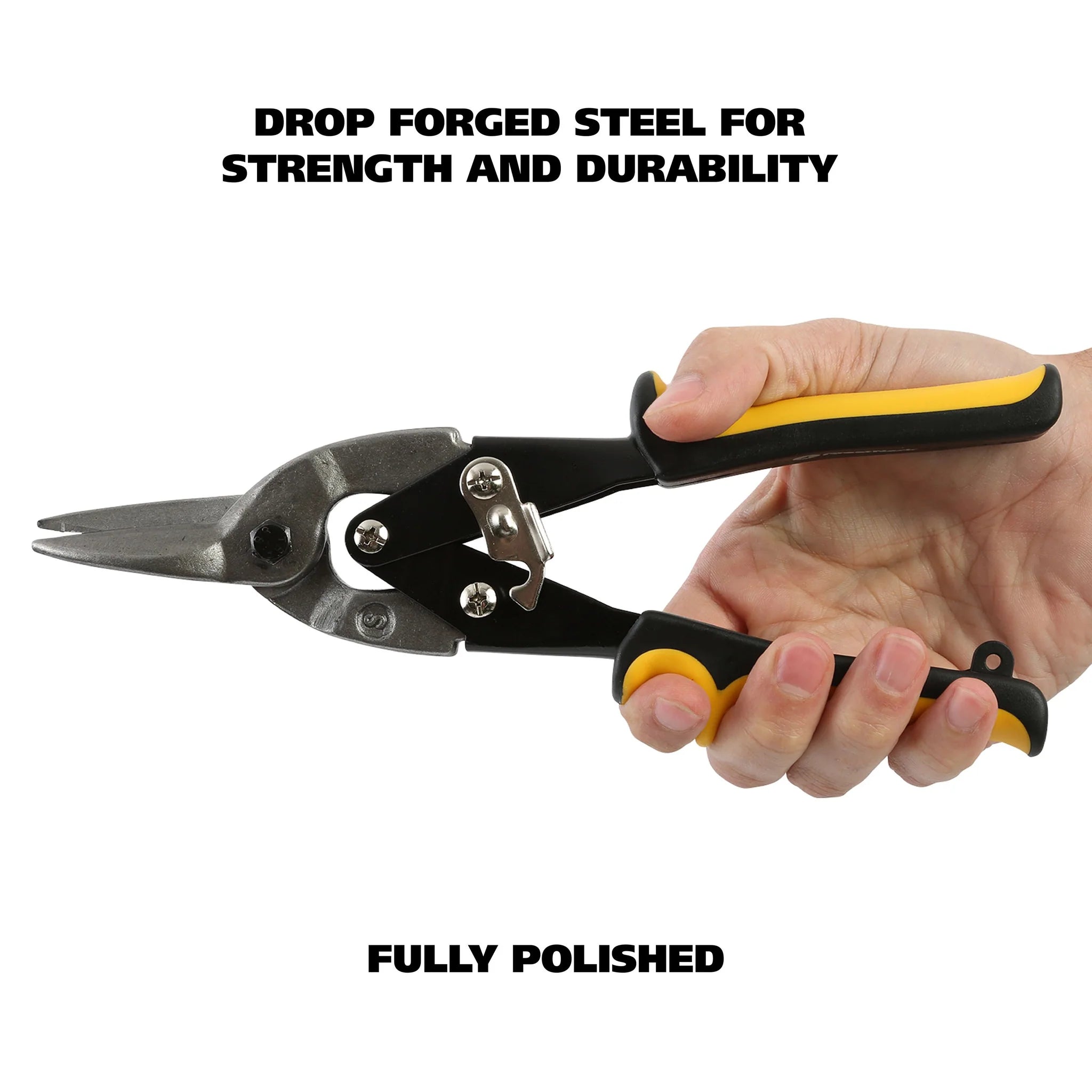 GreatNeck TA10S Straight Cut Aviation Snips - Heavy Duty Metal Cutting Shears for HVAC, Roofing & DIY Projects | Durable Tin Snips for Sheet Metal, Aluminum & More