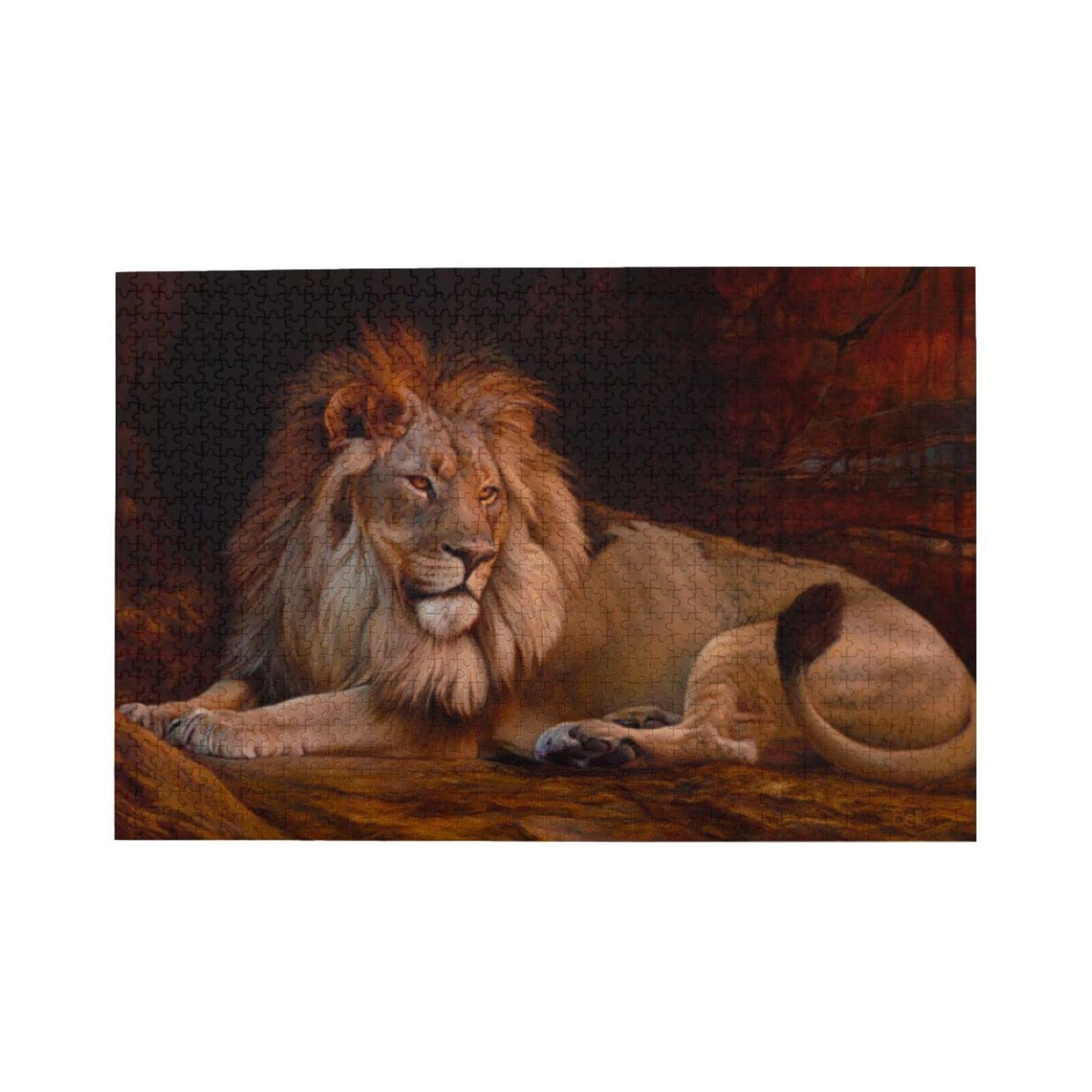 1000-Piece Lion Oil Painting Wooden Puzzle for Adults & Teens – Fun & Challenging Puzzle Game for Family, Kids, Party & Relaxation – Perfect for Home Decor & Brain Training