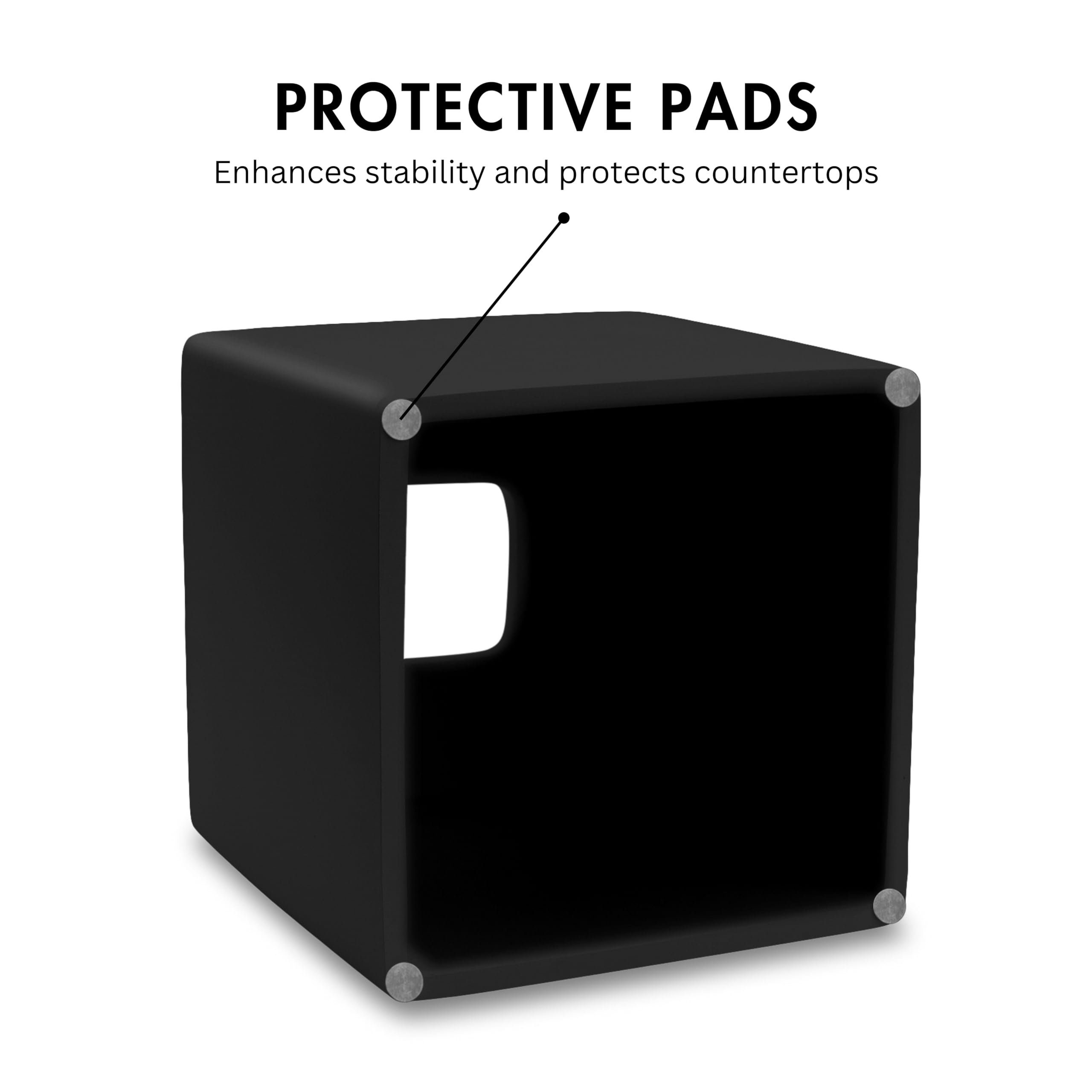 Matte Black Square Tissue Box Cover - Stylish Decorative Tissue Box Holder for Bathroom, Living Room, Office & Bedroom | Perfect for Vanity Countertops, Nightstands, Cars & Desks | Home & Office Decor Accessory