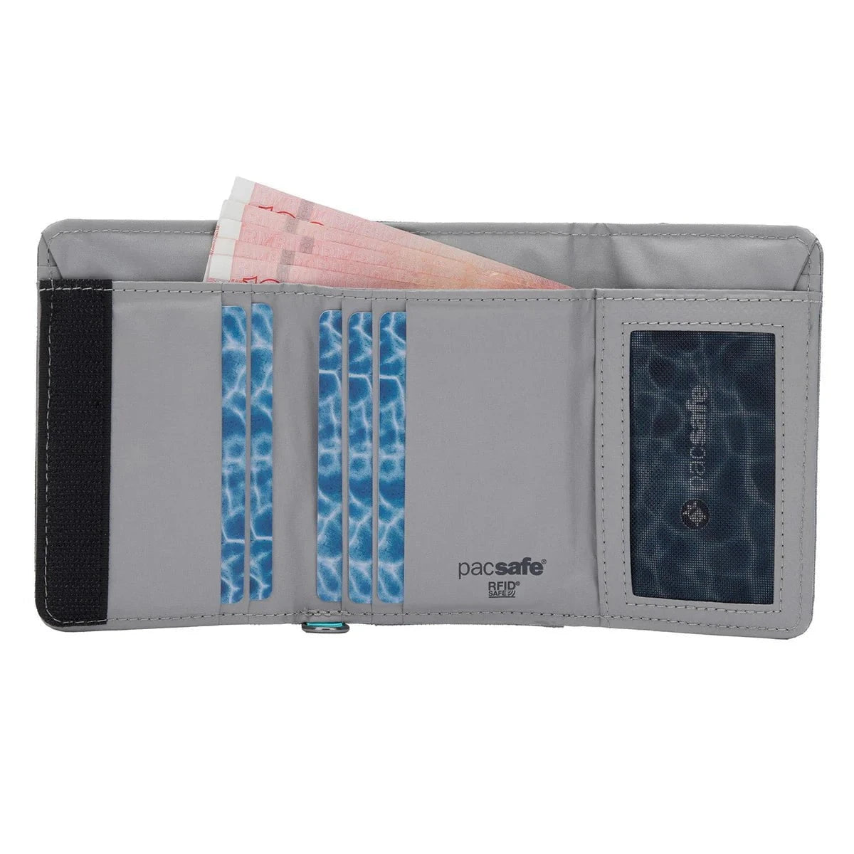 Pacsafe RFIDsafe™ RFID Blocking Trifold Wallet - Secure Travel & Everyday Use for Credit Cards, Passport & Cash - Anti-Theft Slim Wallet for Men & Women