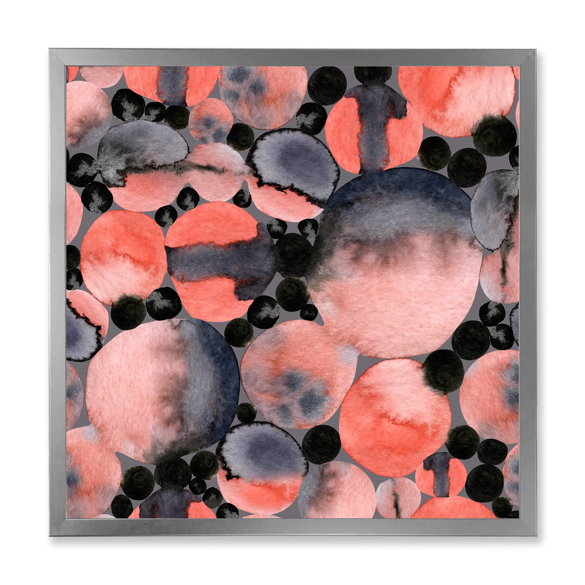 Abstract Geometric Polka Dots Modern Framed Wall Art - Contemporary Home Decor for Living Room, Bedroom & Office
