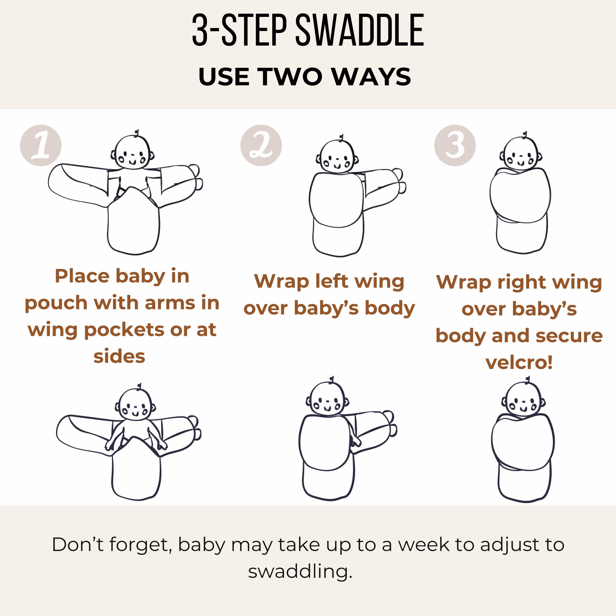 Organic Cotton Velcro Swaddle Blanket for Newborns 0-3 Months - Breathable Baby Wrap for Safe Hip Development - Soft & Adjustable Infant Swaddles for Sleeping, Nursing, and Travel