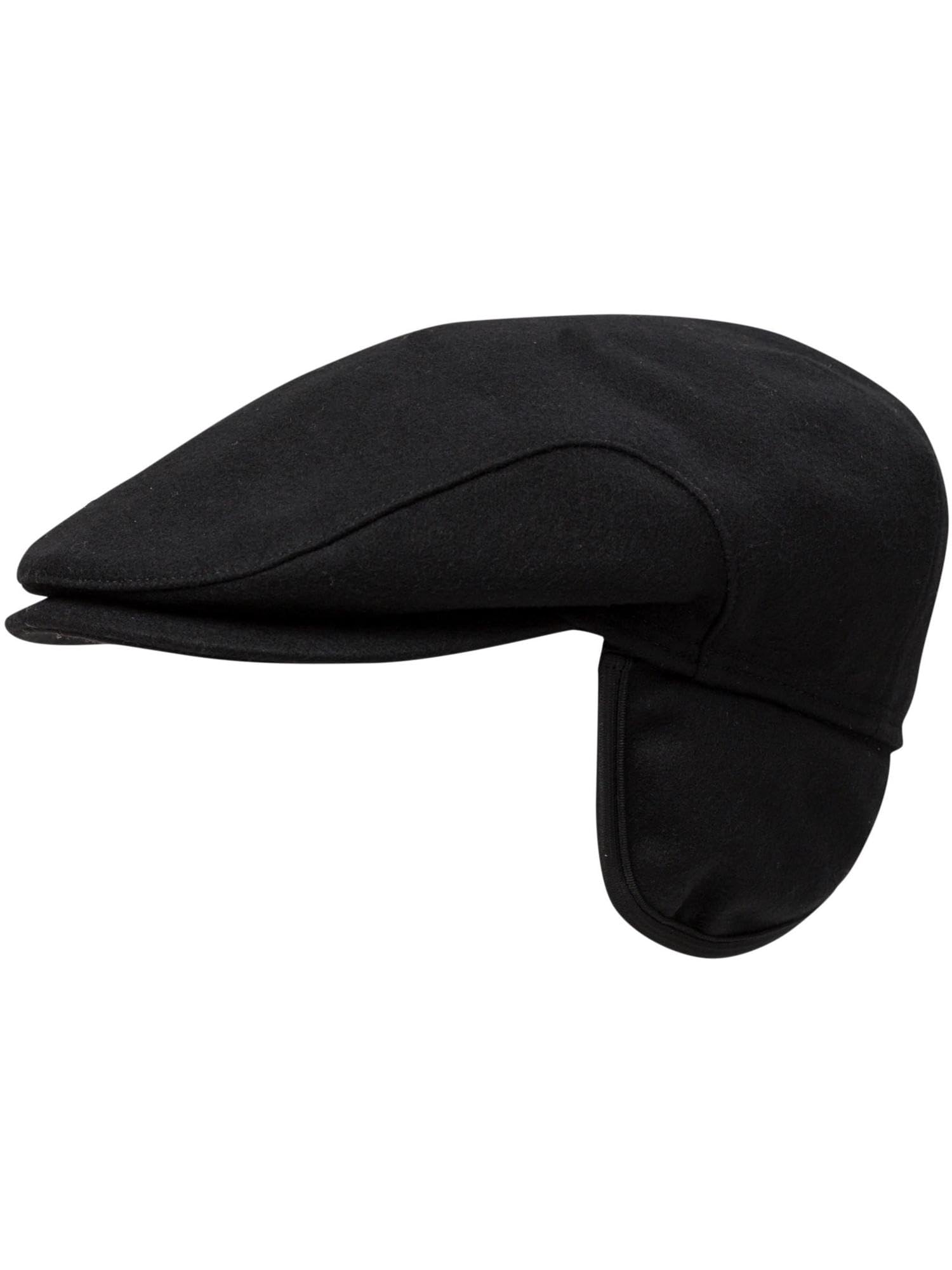 Wigens Men's Classic Ivy Melton Wool Cap with Earflaps - Warm Winter Hat for Outdoor Activities, Hunting, and Skiing