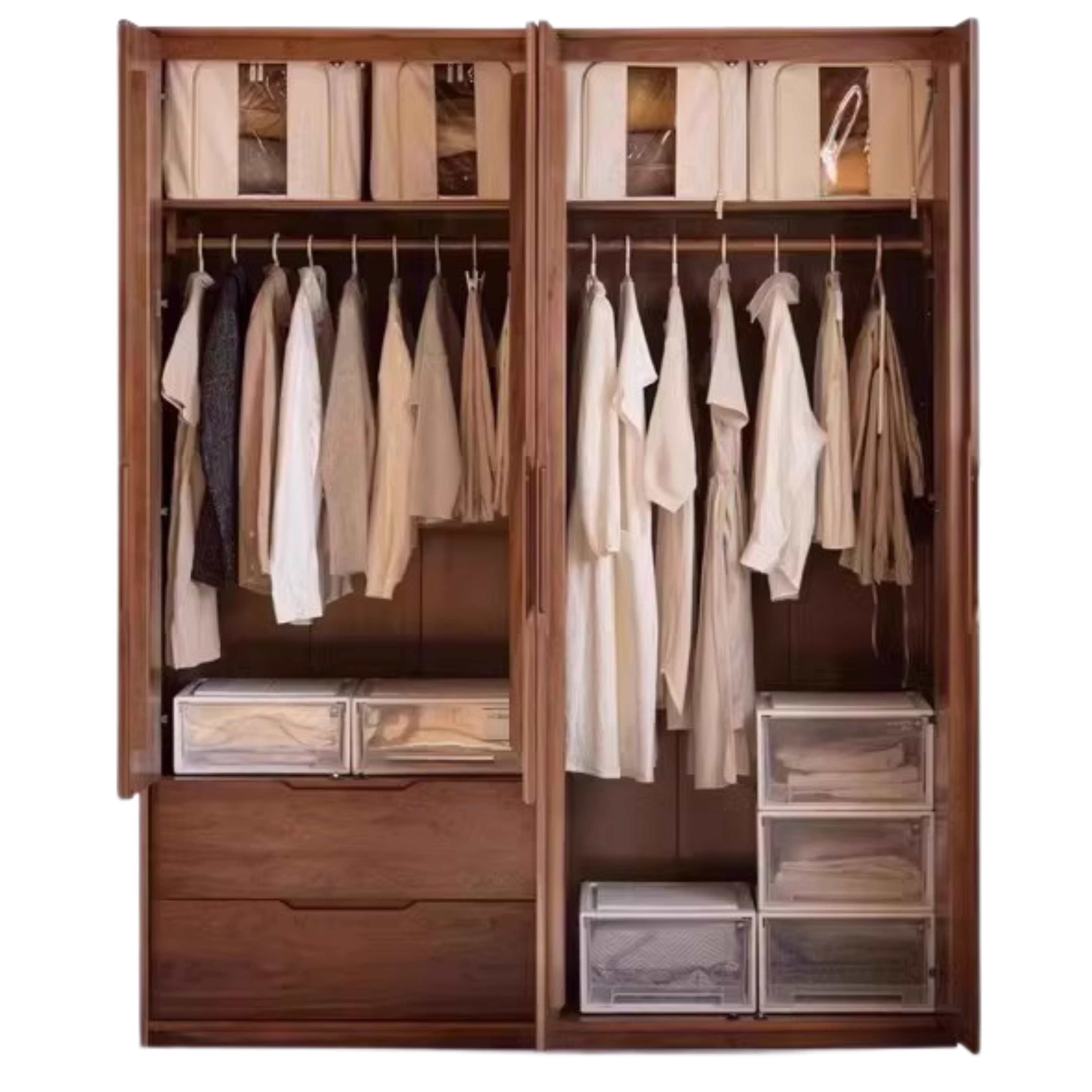 69.3x22.4x86.6 inch / 176x57x220сm / Walnut color  / four door B model