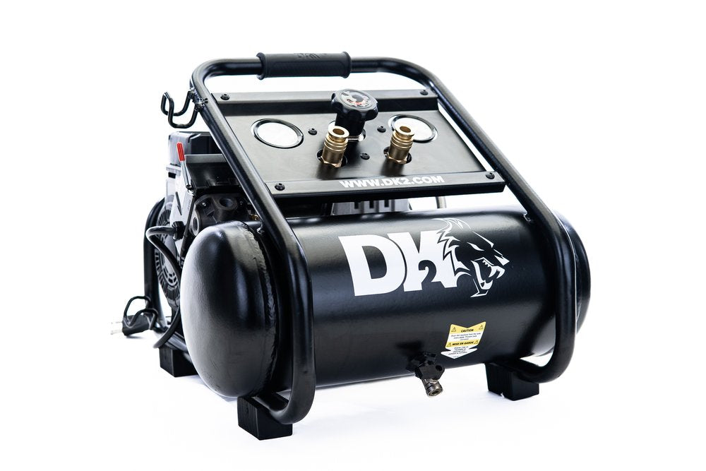 DK2 AC02G 1 HP 120V 2 Gallon 125 PSI Portable Air Compressor - Ideal for Home DIY, Inflating Tires, Air Tools & Small Jobs