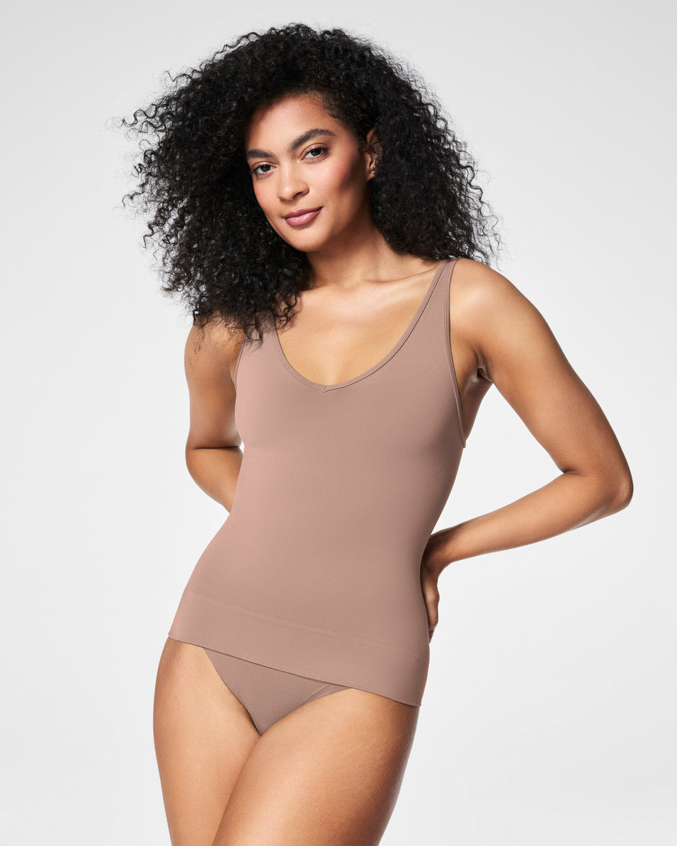 SPANX Sculpt™ Seamless Power Tank Top for Women - Shapewear T-Shirt with Built-in Bra for Smoothing & Slimming - Perfect for Work, Gym & Everyday Wear