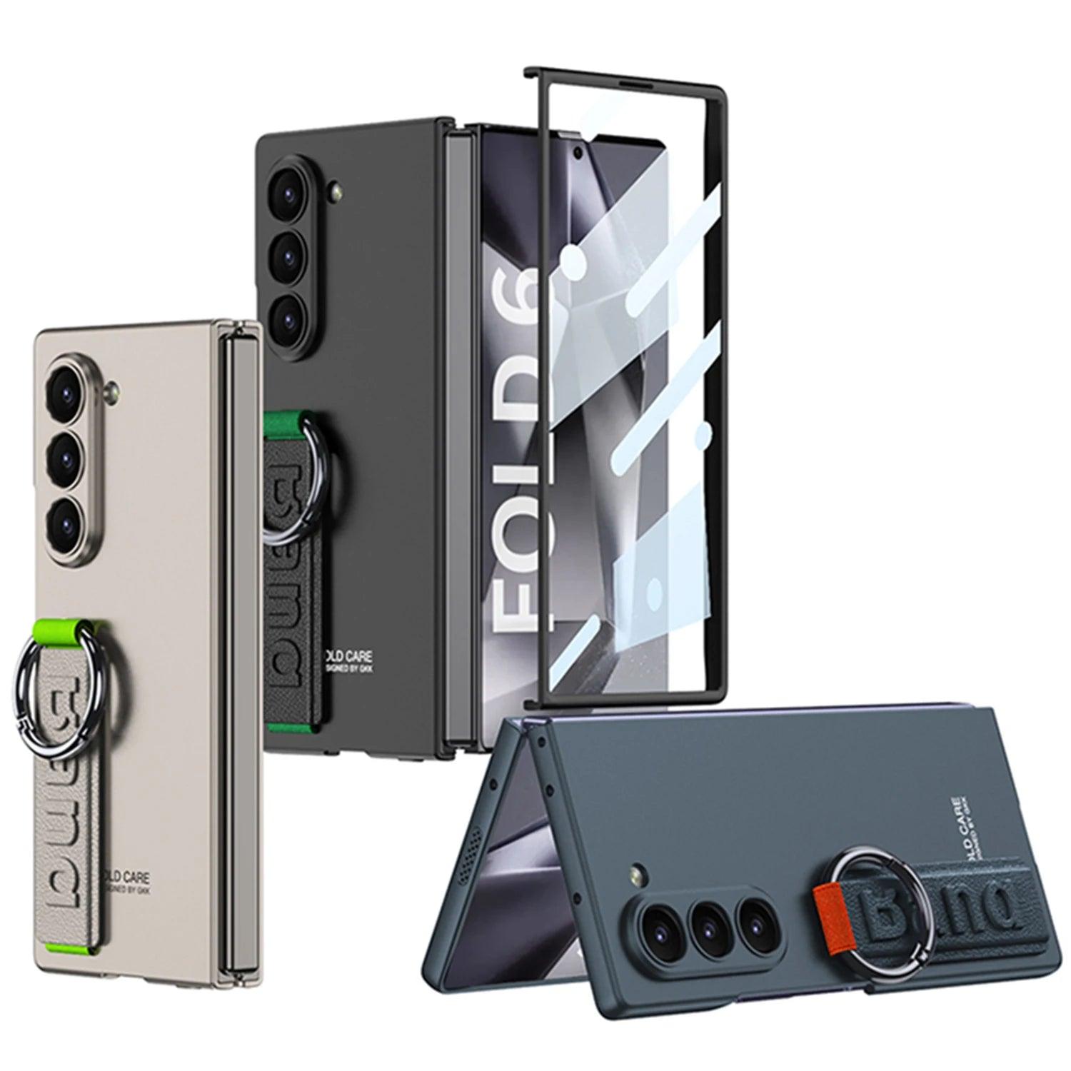 Shockproof Ring Holder Case for Samsung Galaxy Z Fold 6 - Protective Phone Cover with Kickstand for Hands-Free Viewing - Perfect for Work, Travel, and Everyday Use