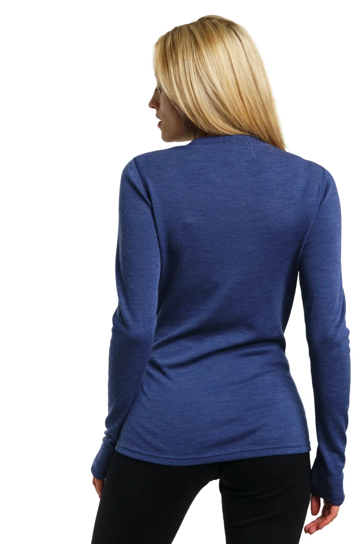 Premium Women's Merino Wool Long Sleeve Top 250g - Windsor Blue | Soft & Warm Base Layer for Hiking, Travel & Winter Wear