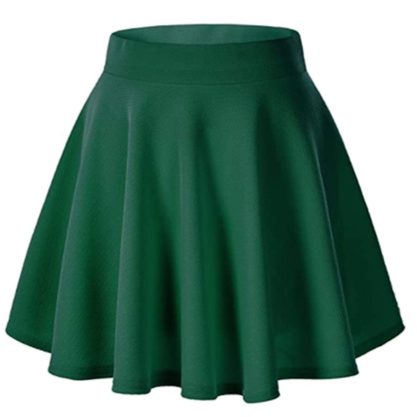 Women's Solid Mini Flared Casual Skirt - Stretchy Pleated A-Line Skirt for Everyday Wear | Perfect for Work, Dates & Summer Outfits