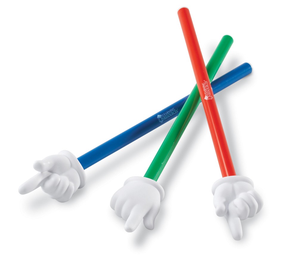 15 Pack Hand Pointers for Teachers - Set of 3 Colorful Classroom Pointing Sticks for Presentations, Reading & Student Engagement