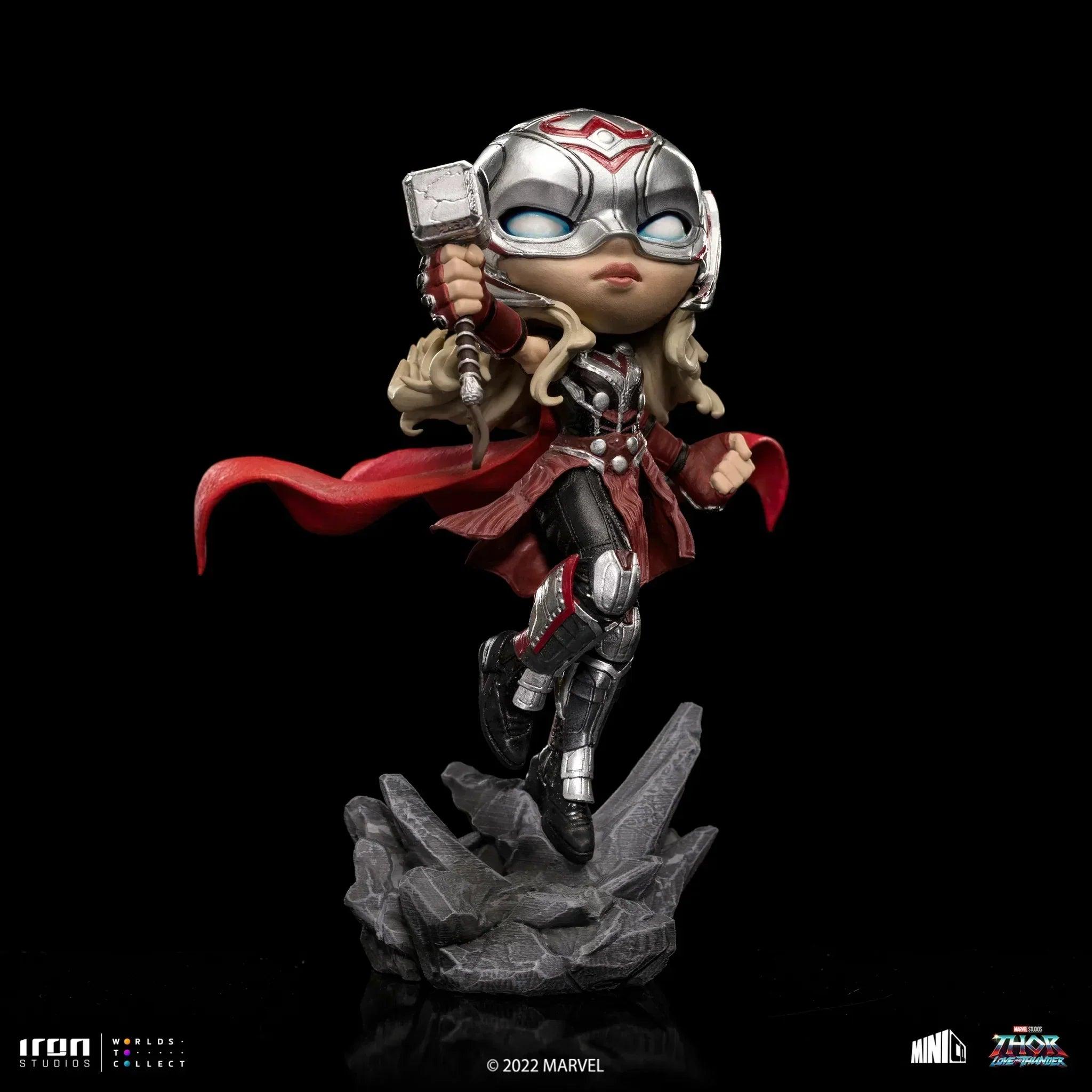 Iron Studios Thor: Love and Thunder Mighty Thor Jane Foster MiniCo Figure - Collectible Marvel Superhero Statue for Display & Gifts