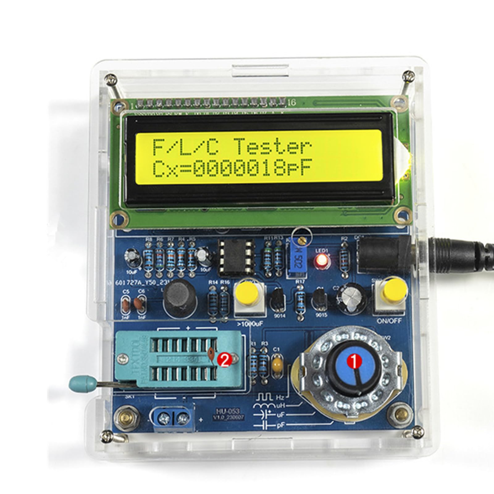 Digital LCD Frequency Counter & Capacitance Meter Tester Kit - Accurate Hz & Capacitance Measurement for Electronics, DIY Projects, and Electrical Testing