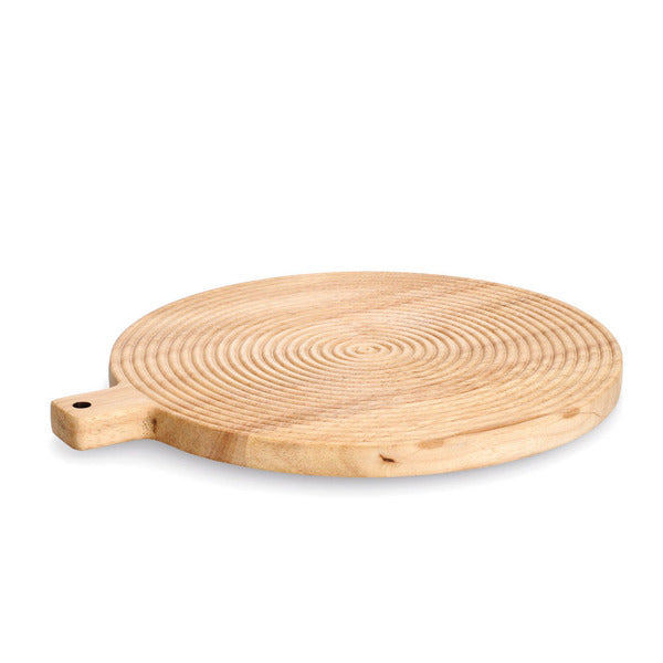 Premium Rubberwood Round Cutting Board with Handle - Durable & Eco-Friendly Kitchen Essential for Chopping, Slicing & Serving - Perfect for Home Cooks & Professional Chefs