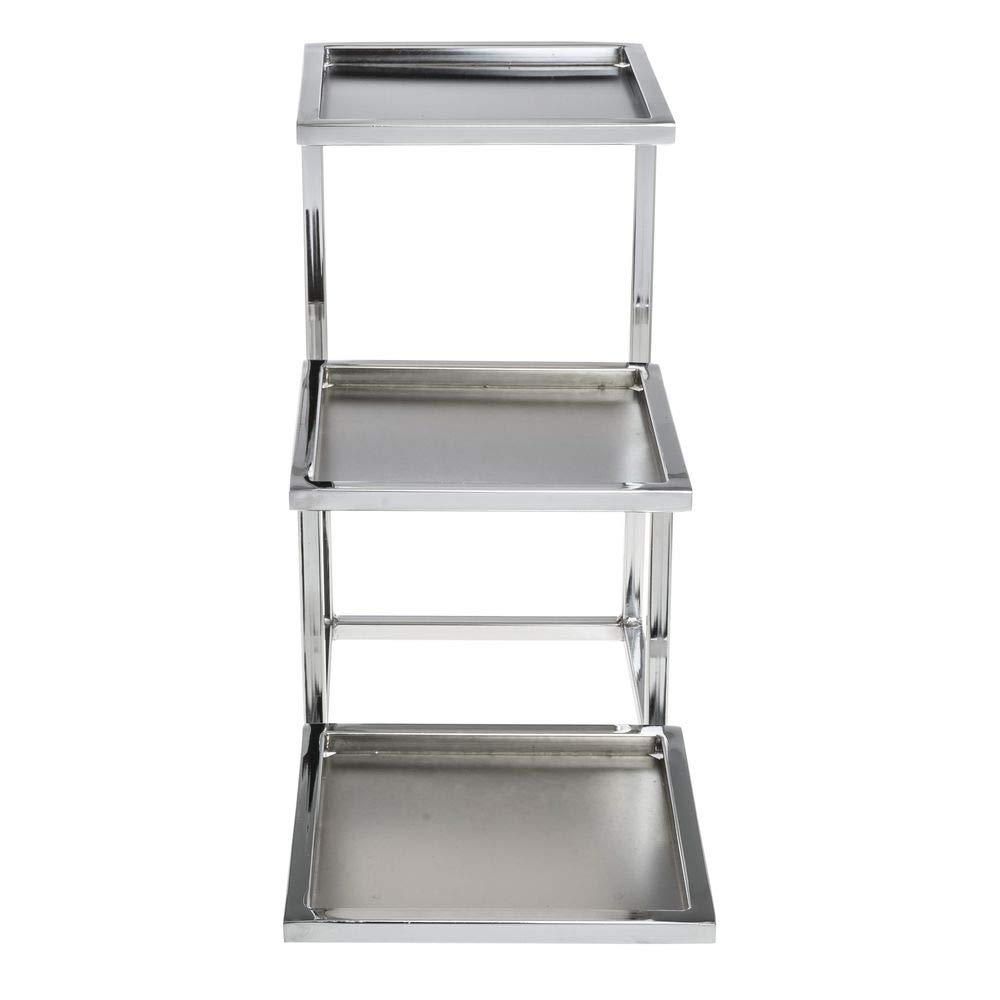 Hubert Cerve Collection Chrome 3-Tiered Buffet Stand for Bowls - 8