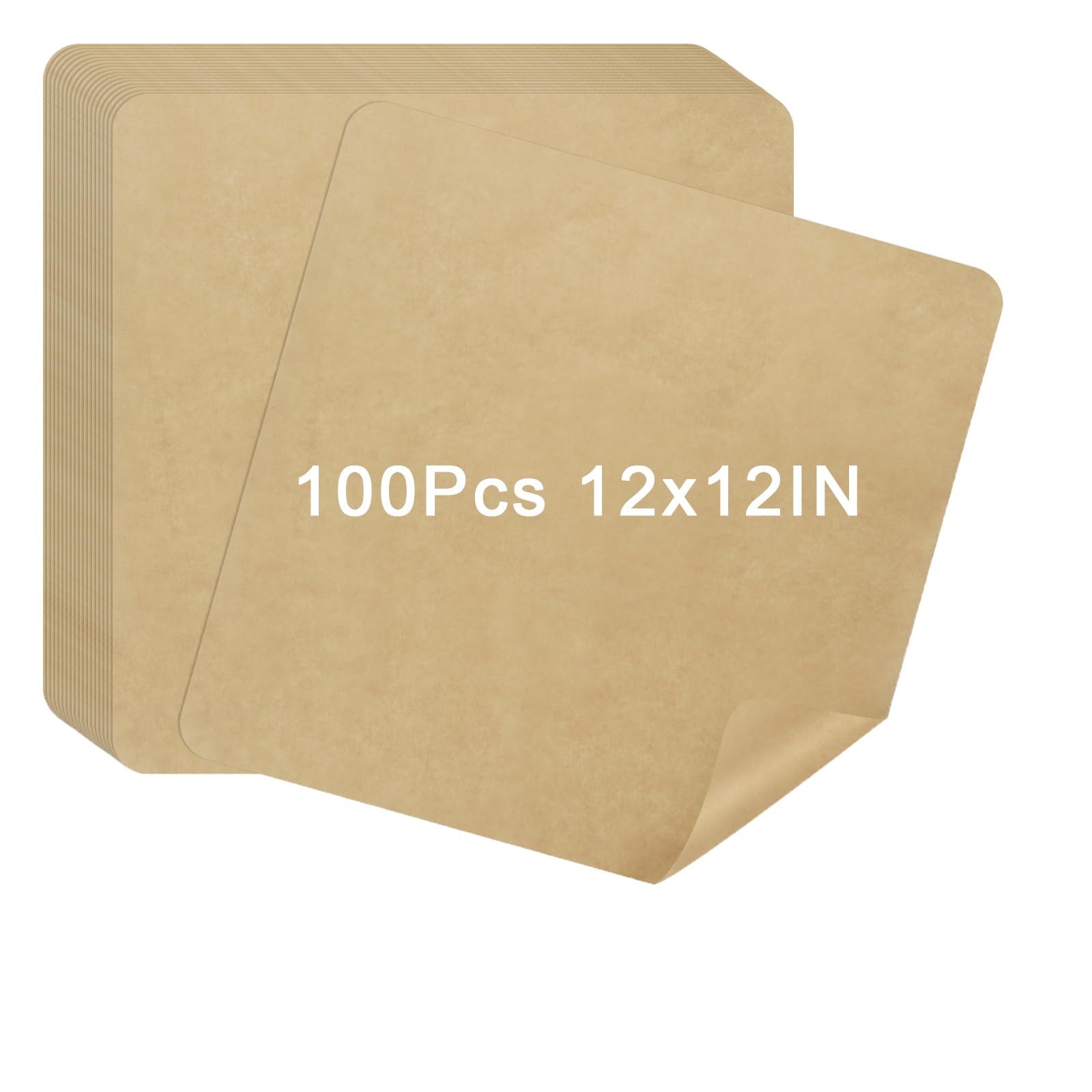 100Pcs 12-inch Air Fryer Parchment Paper Squares - Non-Stick Baking Sheets for Cuisinart Air Fryer & Convection Toaster Oven - Perfect for Roasting, Baking & Reheating Food | Eco-Friendly & Disposable