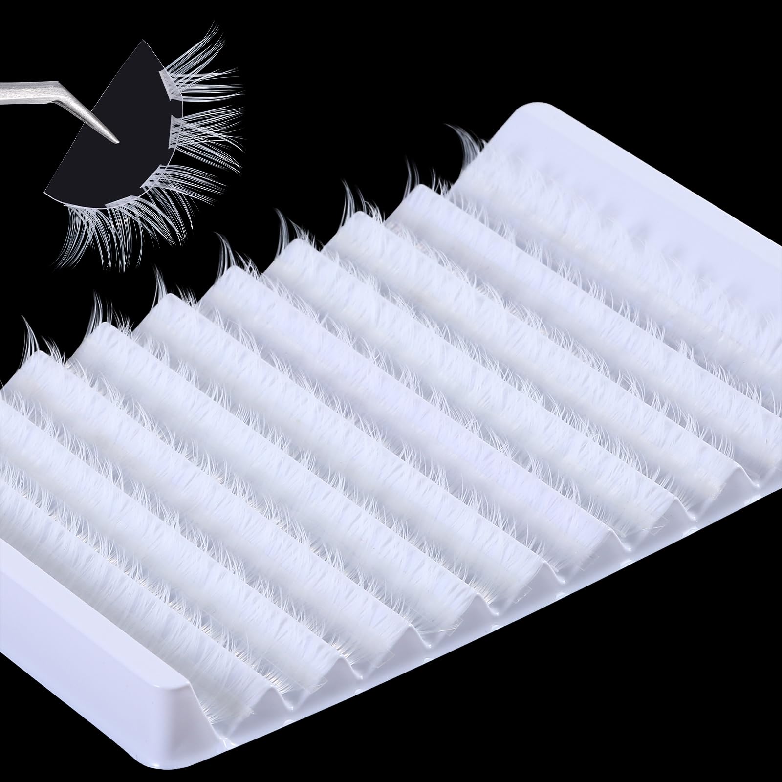 Outopen White Lashes Clusters 140Pcs - Natural Look False Eyelash Extensions, D Curl Wispy Cat Eye Lashes for DIY Lash Extensions at Home (W01) - Perfect for Parties, Weddings & Everyday Glam