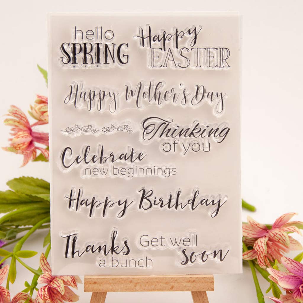Seaskyer Clear Silicone Stamps for Card Making - Floral DIY Cling Stamps for Scrapbooking, Embossing & Album Decoration | Perfect for Handmade Greeting Cards, Journals and Craft Projects