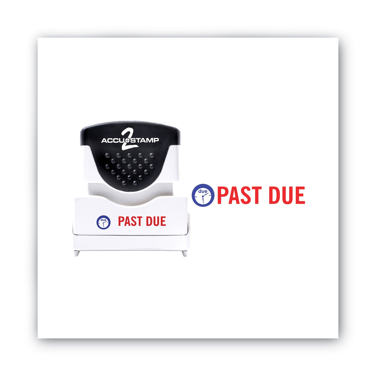 ACCUSTAMP2® Pre-Inked Shutter Stamp - Red & Blue Ink - 'PAST DUE' Self-Inking Stamp (1.63