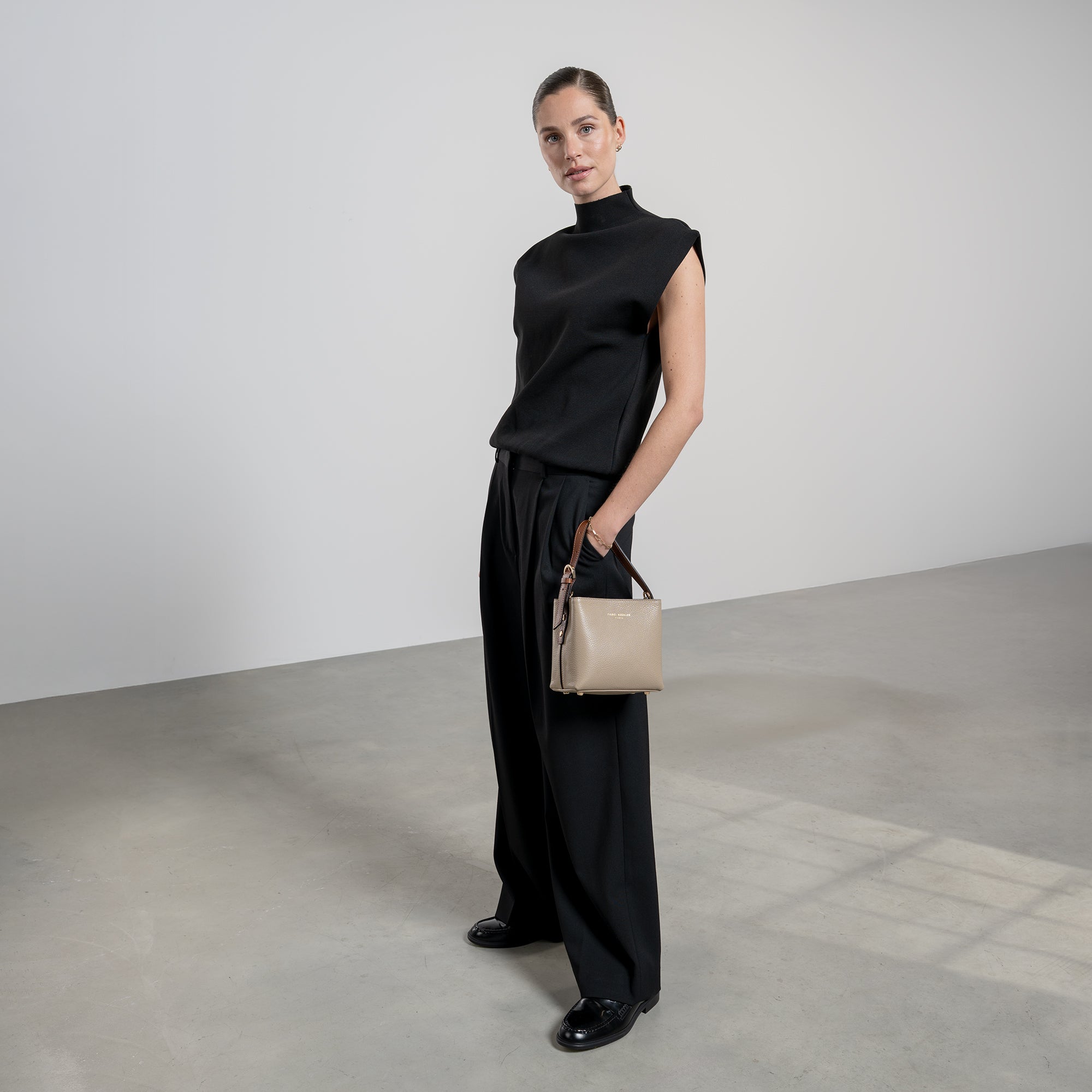 Honoré Adriane Mini Taupe Leather Handbag - Genuine Calfskin Leather Crossbody Purse for Women, Perfect for Work, Travel & Everyday Use