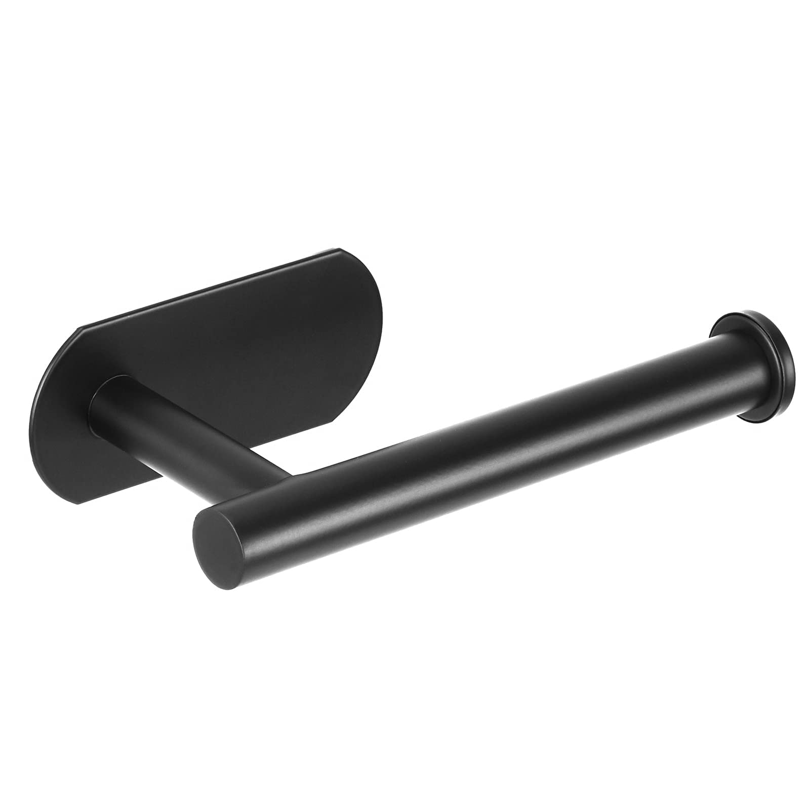 Black Matte Self-Adhesive Wall Mount Toilet Paper Dispenser - Stainless Steel Bathroom Tissue Roll Holder for Kitchen, Washroom & Home Decor | Space-Saving & Stylish Storage Solution