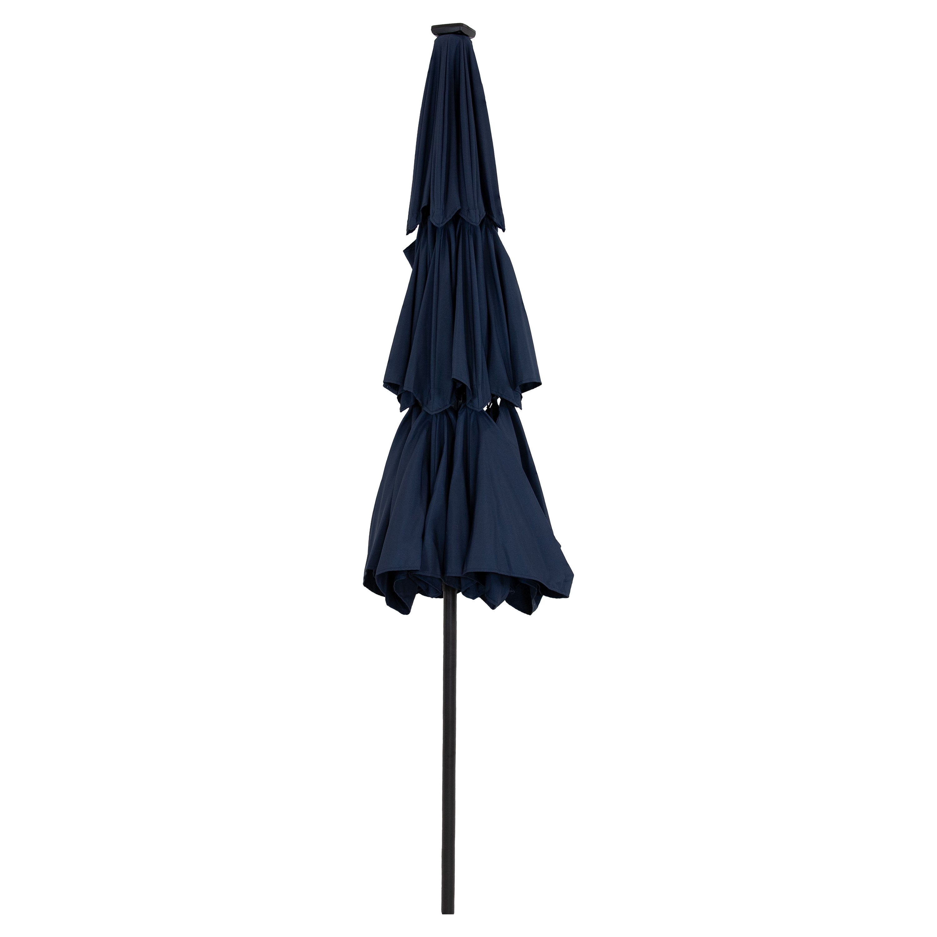 10 ft 3-Tier Large Outdoor Patio Umbrella with Tilt & Crank - Navy Blue Sun Shade for Poolside, Backyard, and Beach Relaxation