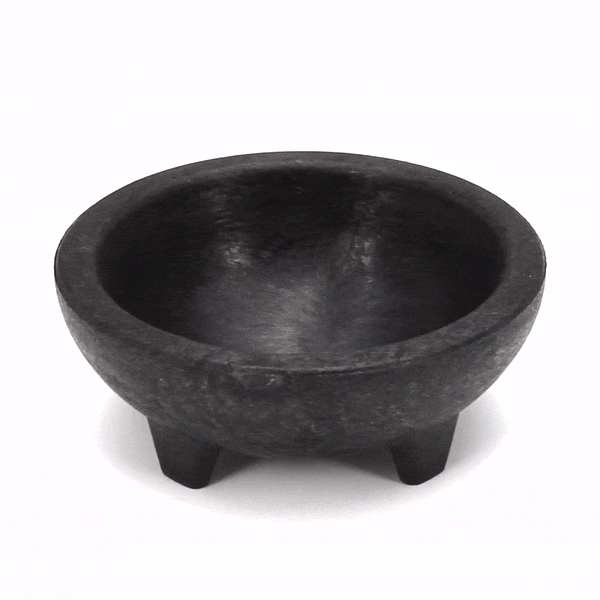 4 oz Round Black Thermal Plastic Molcajete Bowl - 4 x 4 x 1.5 Inches - Pack of 10 - Perfect for Serving Guacamole, Salsa & Dips at Parties & Restaurants