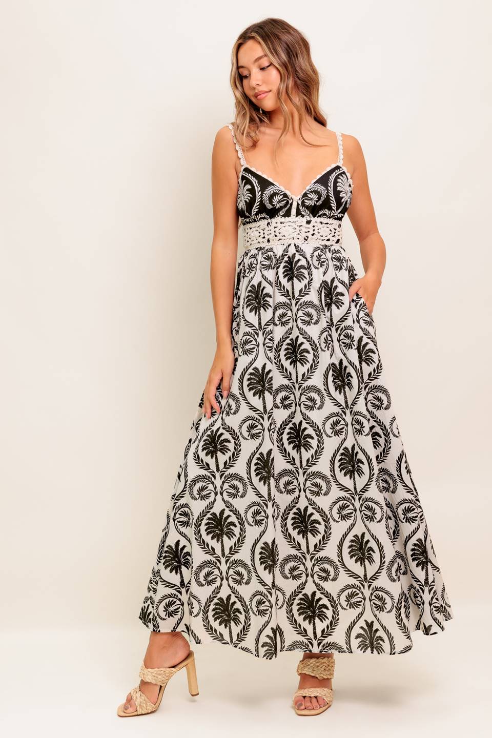Meet Me for Tea Maxi Dress - Elegant Black Flowy Long Dress for Women | Perfect for Tea Parties, Brunch & Summer Outings