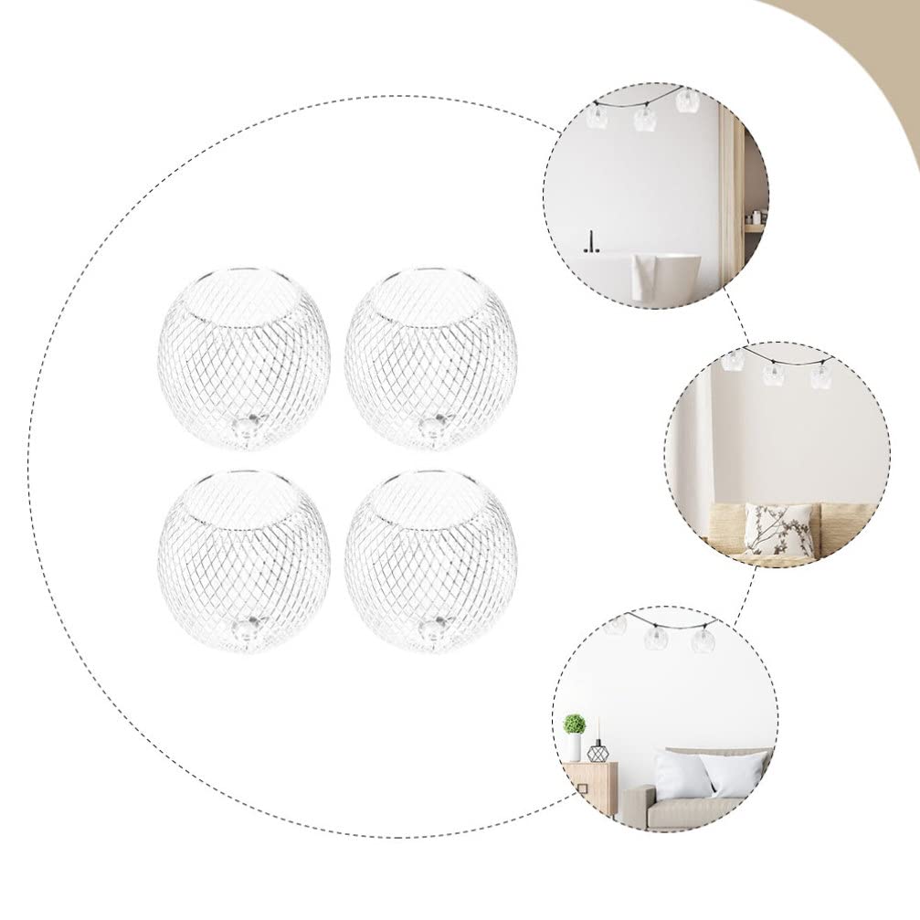 Operitacx 4-Pack Metal Pendant Lamp Shades - Decorative Spherical Hollow Out Light Covers for Table & Ceiling Lights - Perfect for Bedroom, Kitchen, Living Room & Dining Room Lighting Decor
