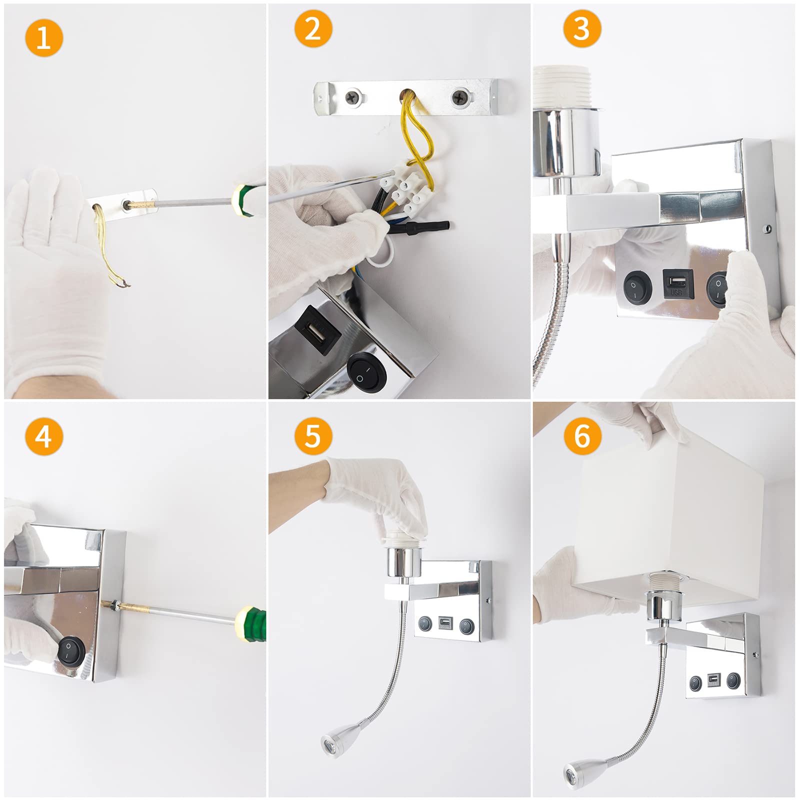 Modern LED Wall Lamp for Bedroom & Living Room - 3W E27 Bulb Holder with 2 Toggle Switches, Reading Light & Candle Holder - Perfect for Bedside, Corridor, and Home Decor Lighting