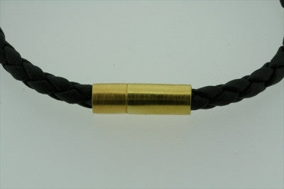 19cm Black Rubber Magnetic Bracelet with Gold Plating - Unisex Fashion Accessory for Pain Relief & Wellness - Perfect for Sports, Yoga & Daily Wear