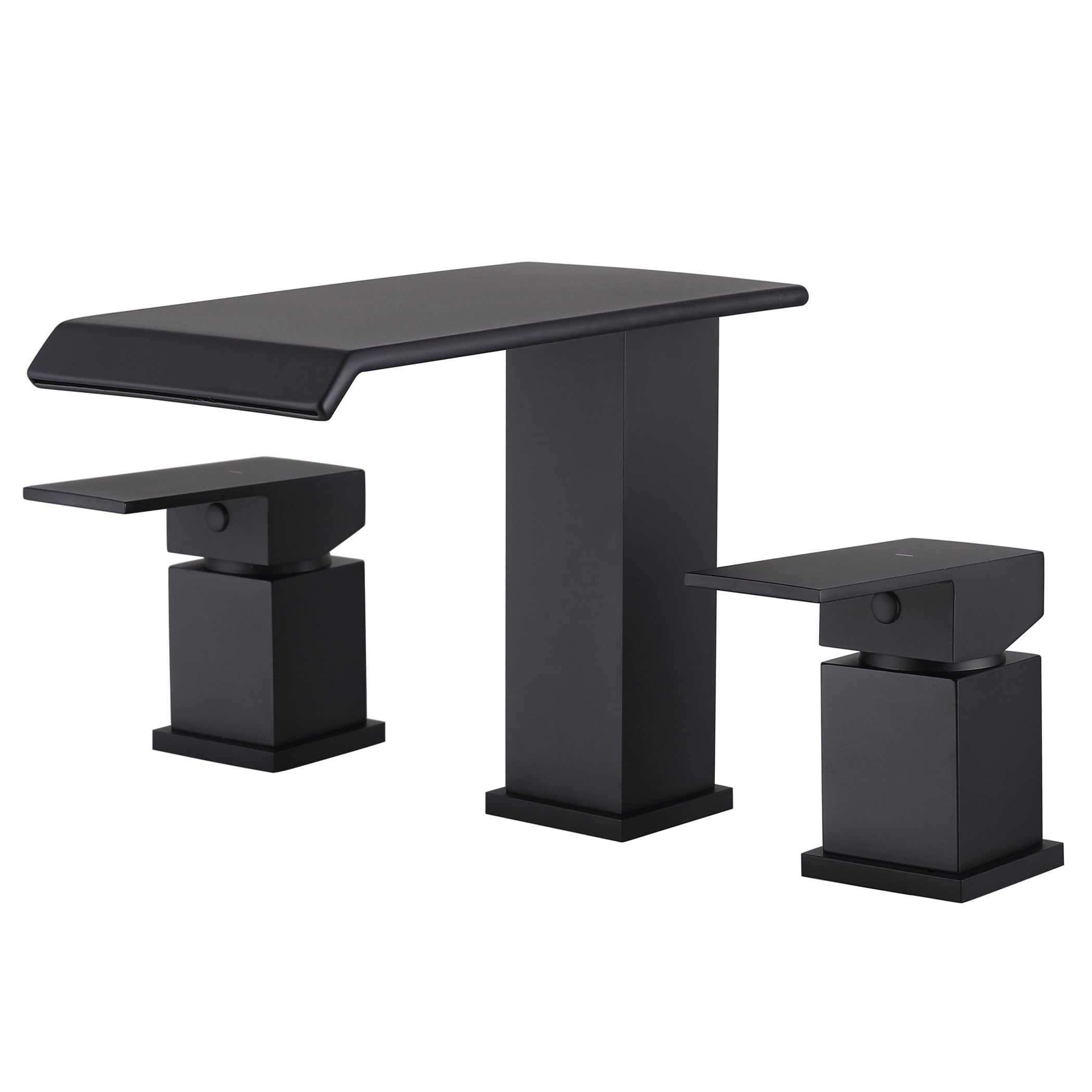 Roman Tub Faucet - 2 Handle Waterfall Spout Matte Black 3 Hole Bathtub Faucet with High Flow - Perfect for Luxury Bathrooms, Spa Retreats & Modern Home Decor
