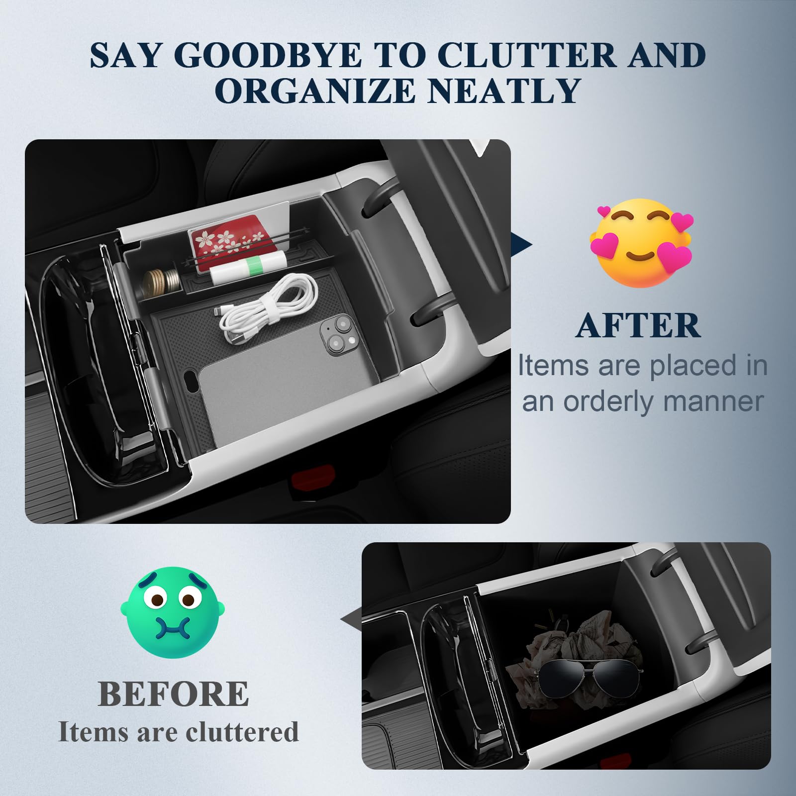 2025 Hyundai Tucson Center Console Organizer - Custom Fit Armrest Tray & Glove Box Insert for Enhanced Car Storage | Perfect for Road Trips, Daily Commute & Organization