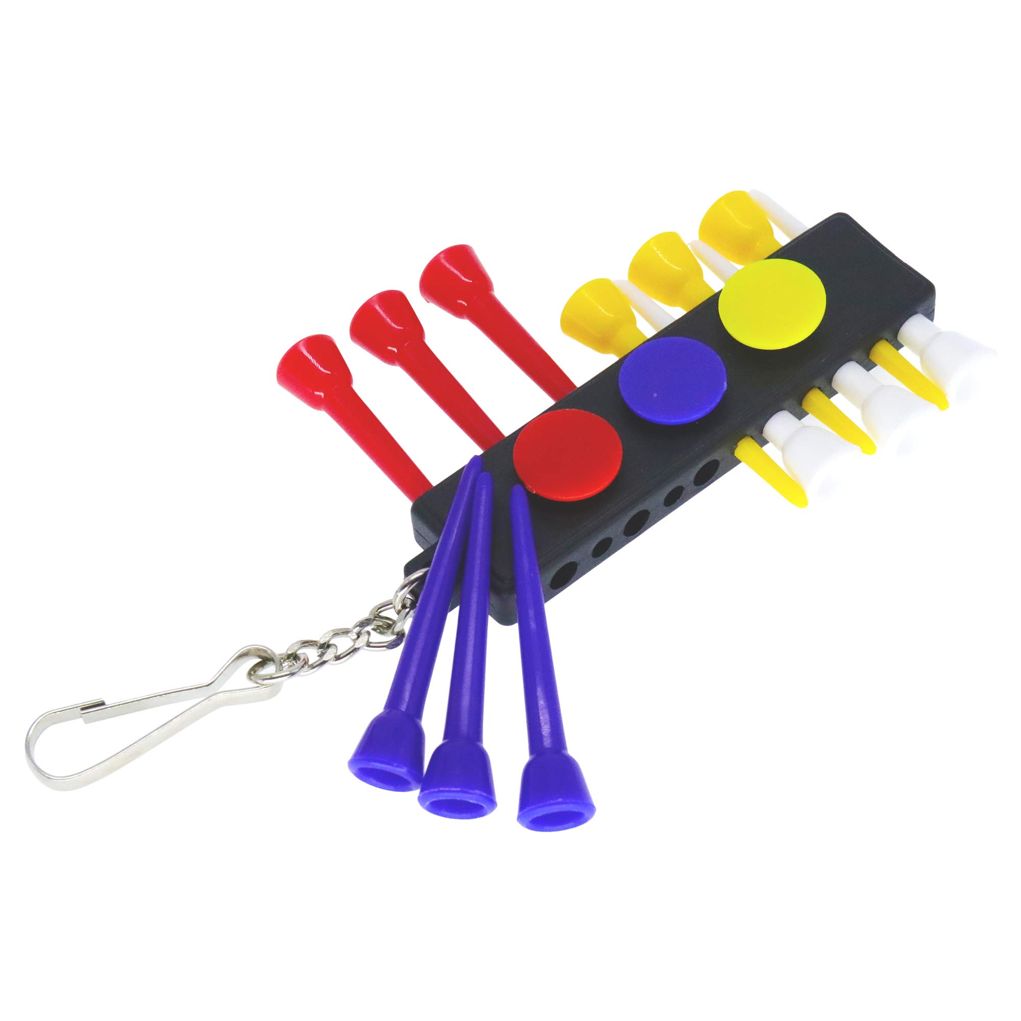 Premium Golf Tee Holder & Ball Marker Set - 12 Tees & 3 Markers for Golf Accessories | Perfect for Golf Course, Driving Range & Tournament Play