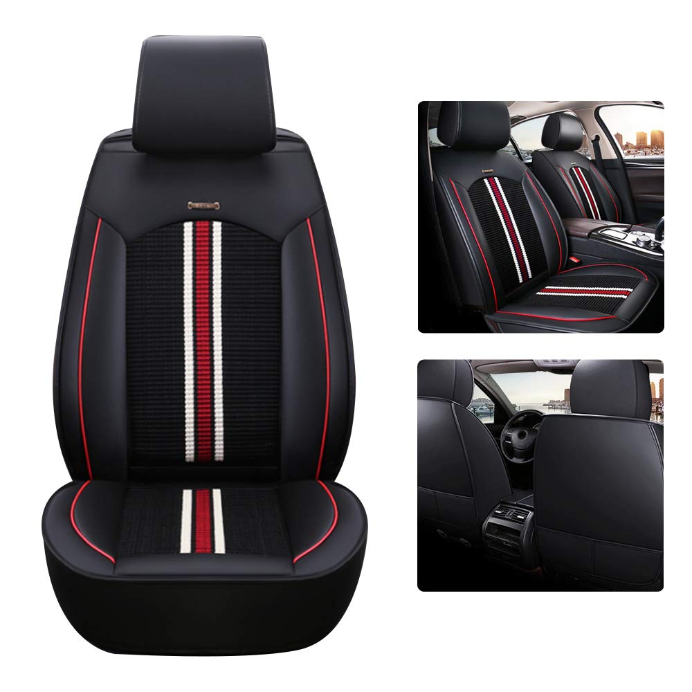 Saitake PU Leather Car Seat Covers for Mercedes-Benz Sprinter - Waterproof Front Seat Protectors (2-Piece Set, Black) | Durable & Comfortable for Daily Commute, Road Trips & Family Travel