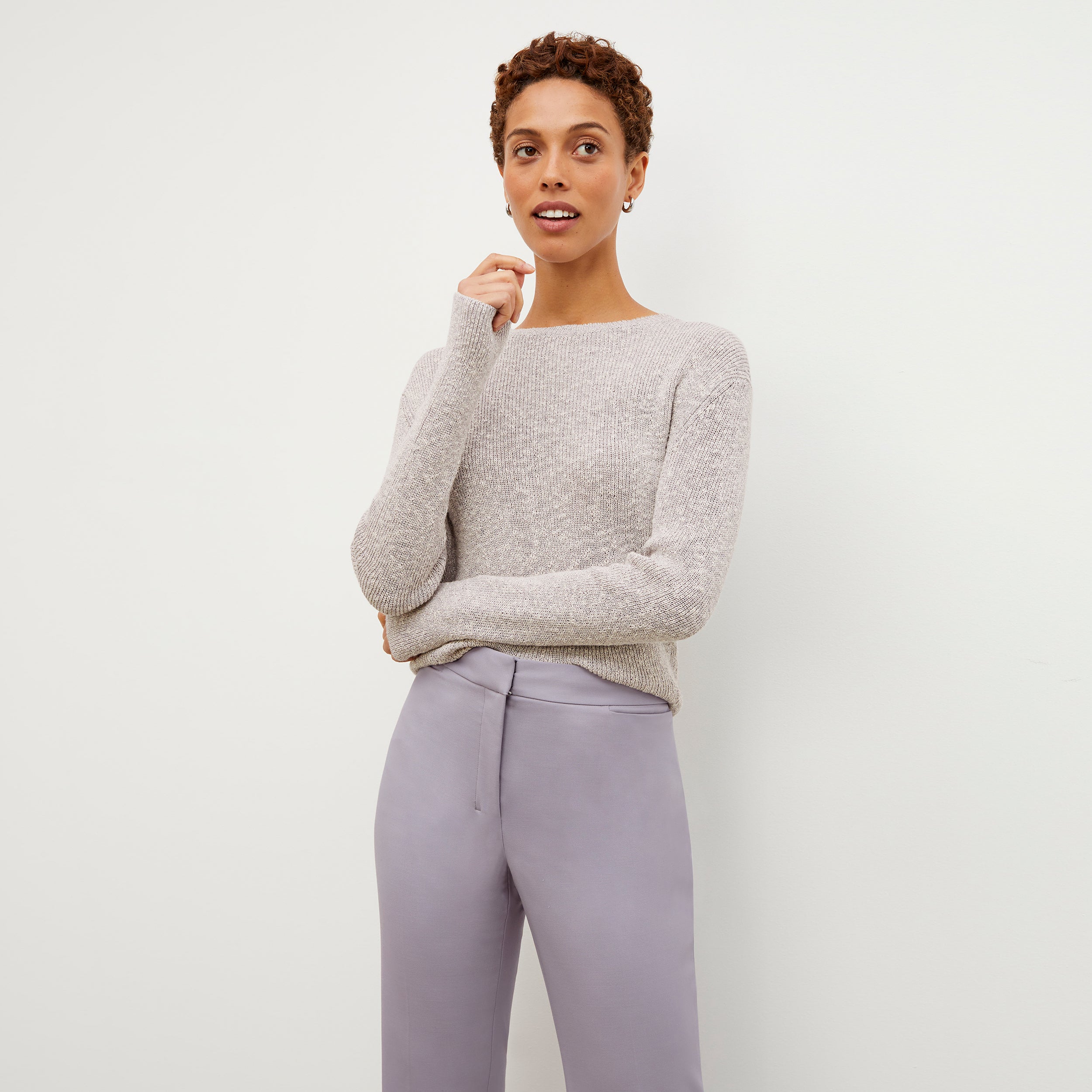 Horton Pant - Washable Wool Twill Pants for Women | Light Lilac | Comfortable Office Wear & Casual Outfits