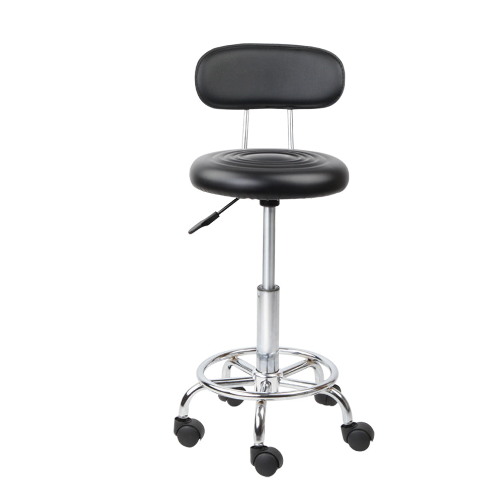 Professional Salon Stool Swivel Chair with Backrest - Adjustable Black Hairdressing Styling Chair for Barber Shops & Beauty Salons