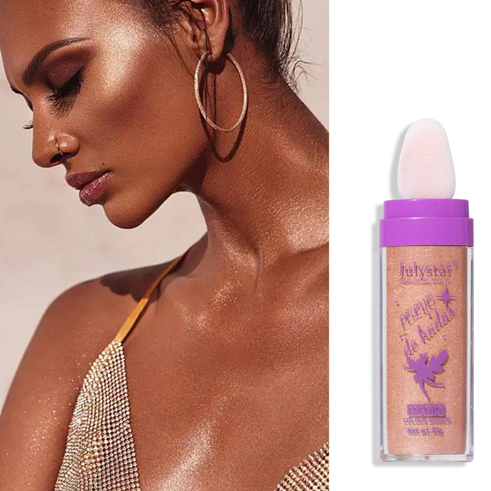 Fairy Powder Highlighter & Shimmer Blush - Natural Face Glow for Girls | 3D Contouring & Skin Repairing | Perfect for Daily Makeup & Special Occasions