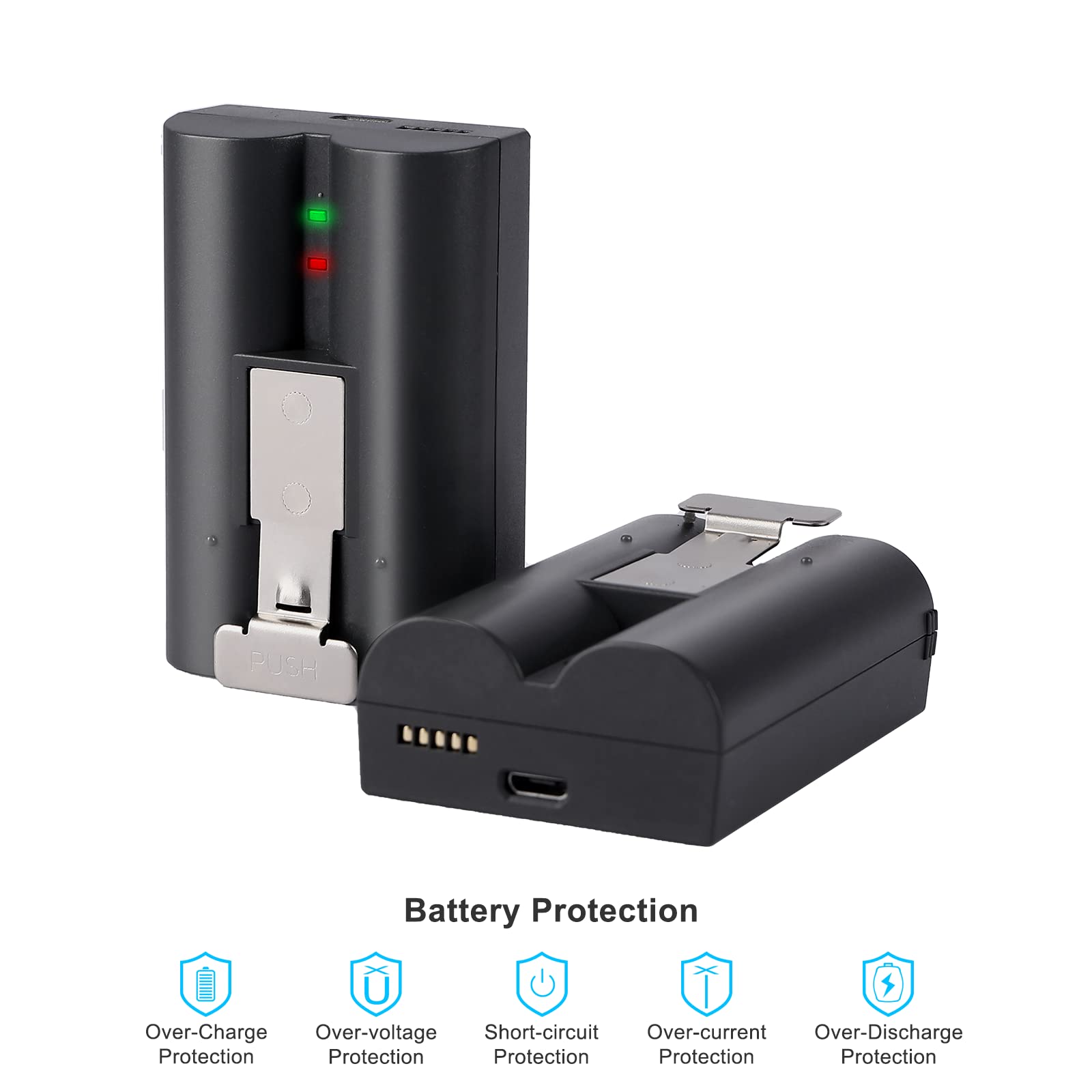2 Pack Replacement Battery for Ring Video Doorbell 2/3/4, Spotlight Camera & Indoor/Outdoor Cameras - 6040mAh Rechargeable 3.65V Li-Ion Battery - Perfect for Home Security & Continuous Surveillance