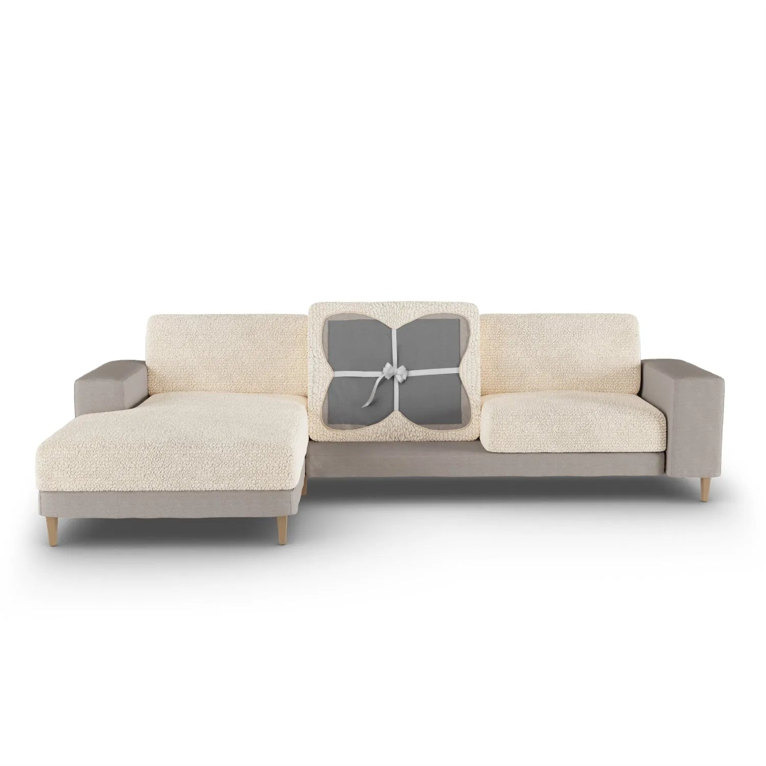 Premium Microfiber Chaise Lounge Seat Cushion Cover - Soft, Durable & Washable - Perfect for Living Room, Patio or Outdoor Furniture Protection