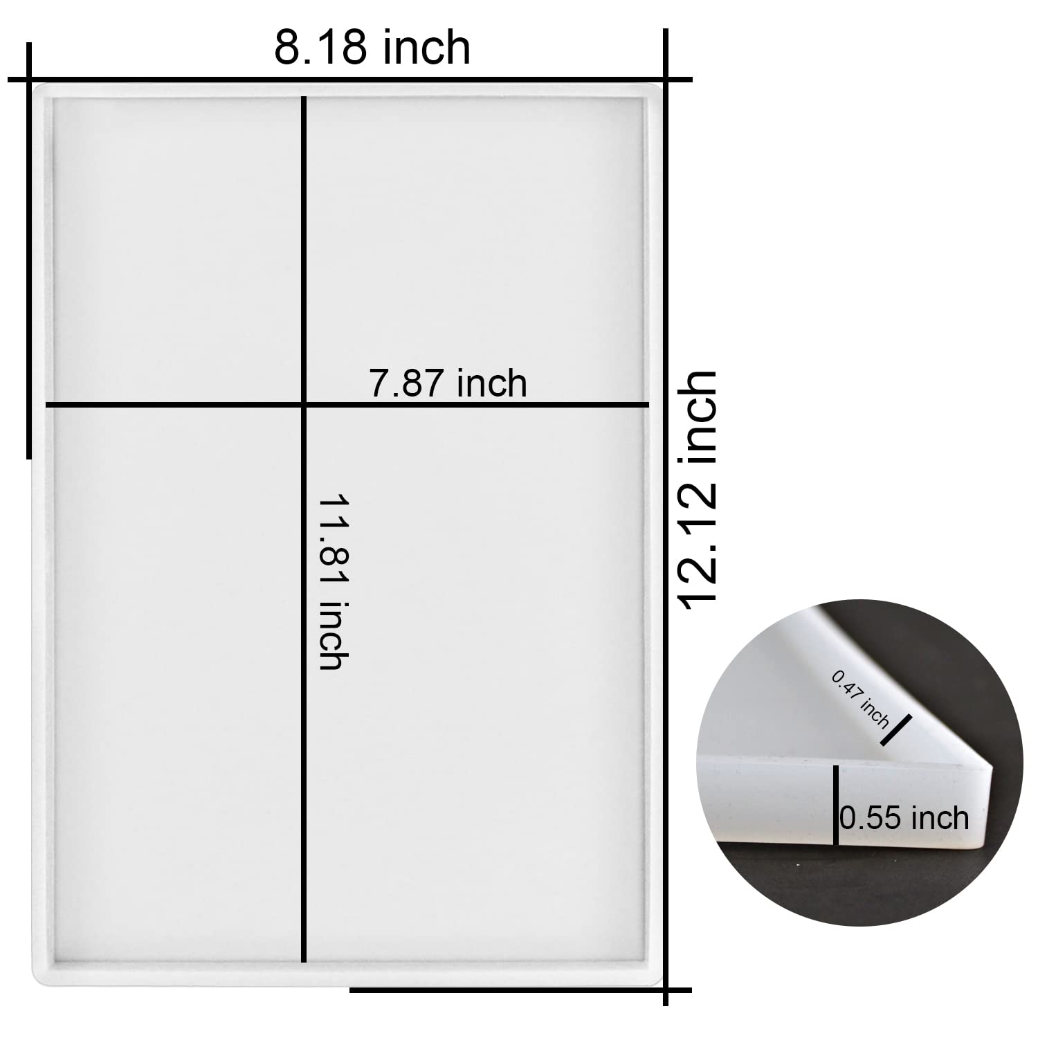 ResinWorld 4-Pack 4-Inch Square Coaster Molds & Large Rectangle Silicone Tray Mold with Handles for DIY Epoxy Resin Crafts, Home Decor, and Party Serving