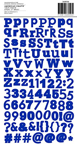 American Crafts Friends Glitter Dimensional Blue Stickers - Scrapbooking, Card Making, DIY Crafts, and Journaling Supplies for Creative Projects