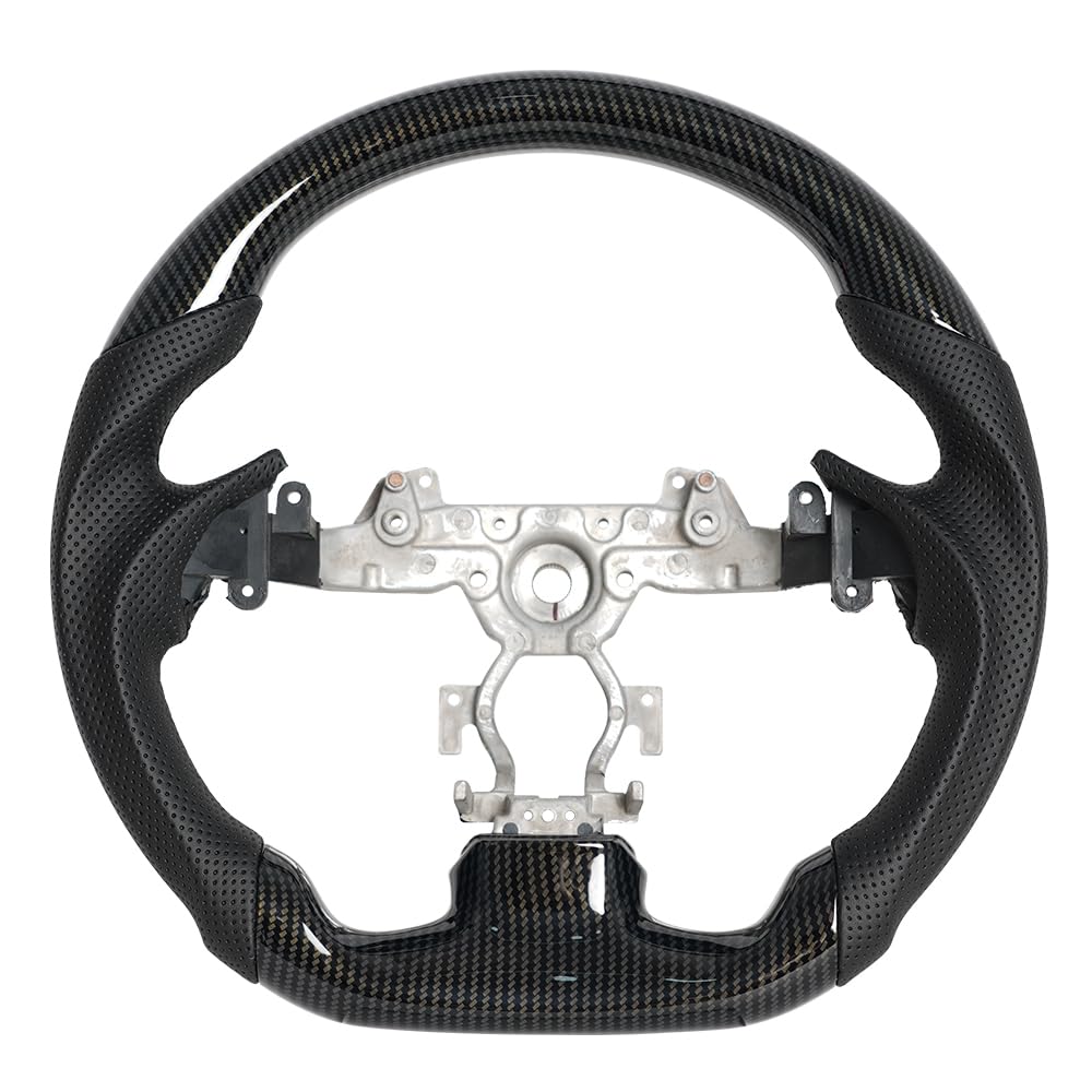 Hydro-Dipped Carbon Fiber D-Shaped Steering Wheel for Infiniti G37/G37X (2007-2013) - Sporty Racing Style Upgrade for Enhanced Grip & Driving Performance