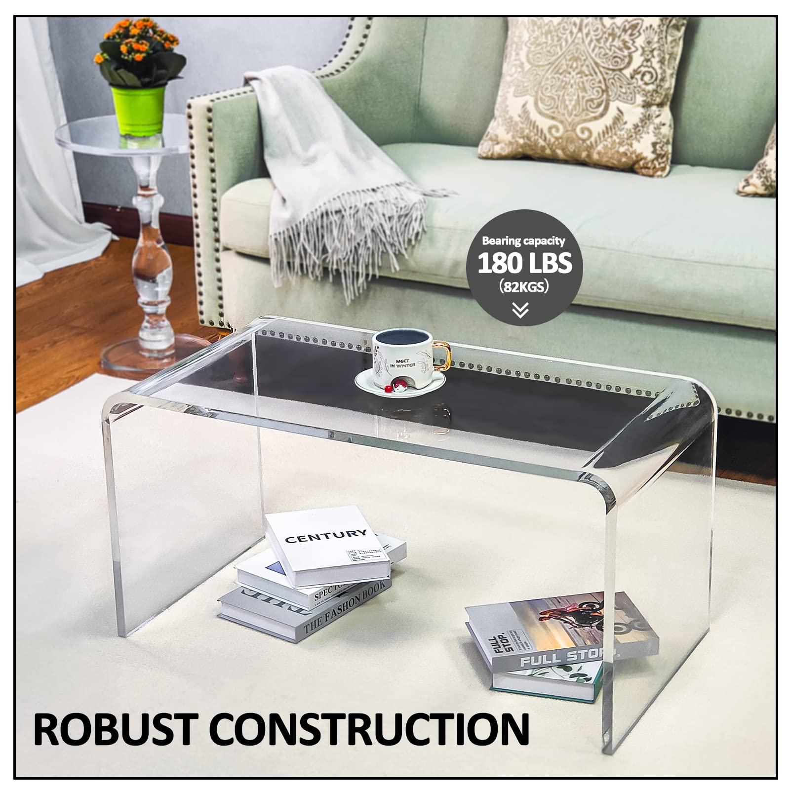 Modern Rectangle Acrylic Coffee Table - 32